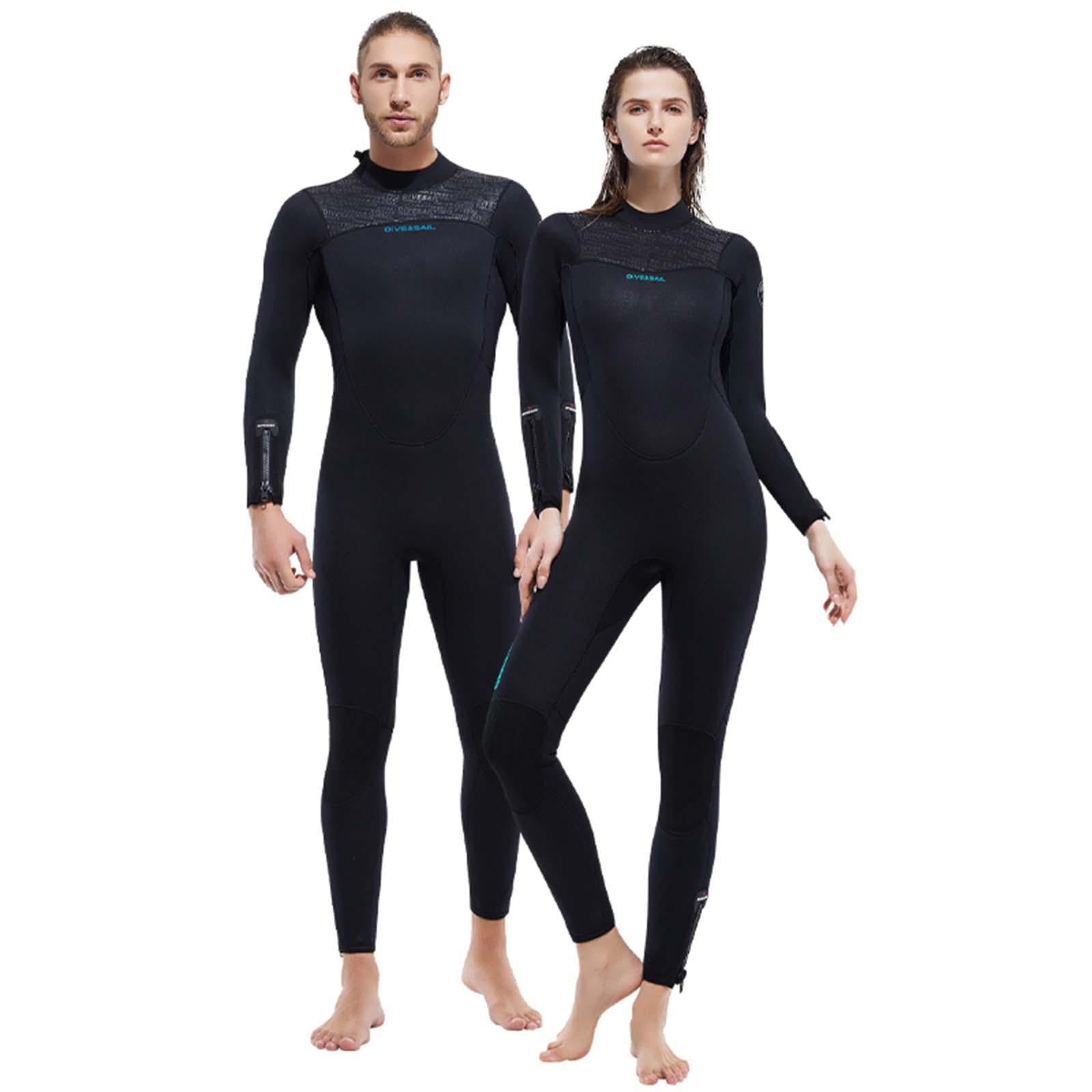Diving Wetsuit Sailing Keep Warm Thermal Full suits Workout Back Zip Wetsuit XL Male Black