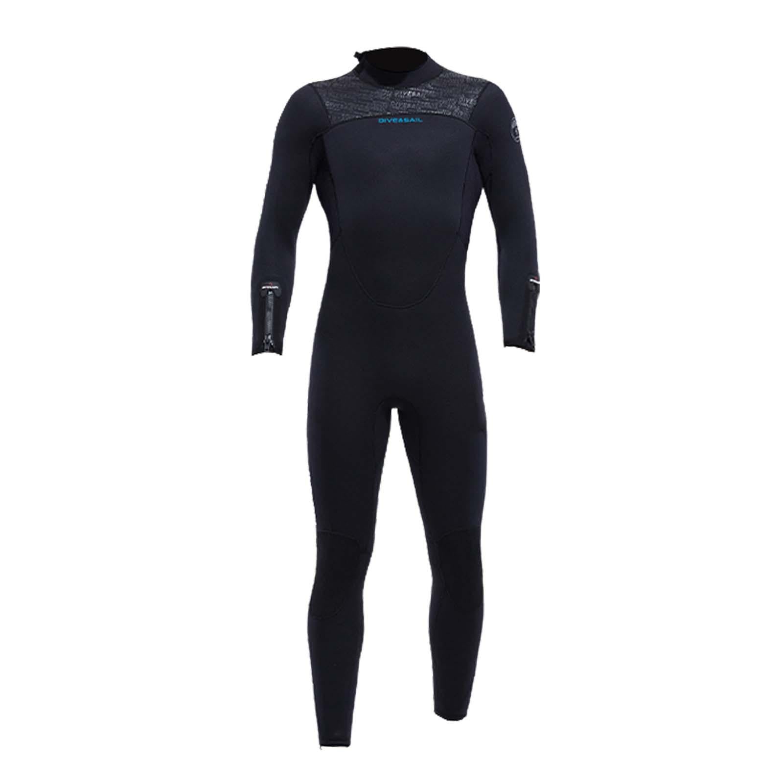 Diving Wetsuit Sailing Keep Warm Thermal Full suits Workout Back Zip Wetsuit XL Male Black