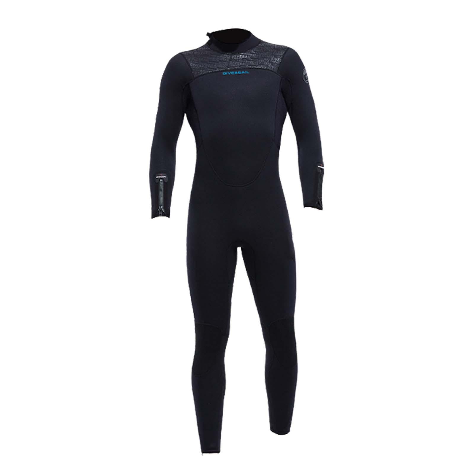 Diving Wetsuit Sailing Keep Warm Thermal Full suits Workout Back Zip Wetsuit XL Male Black