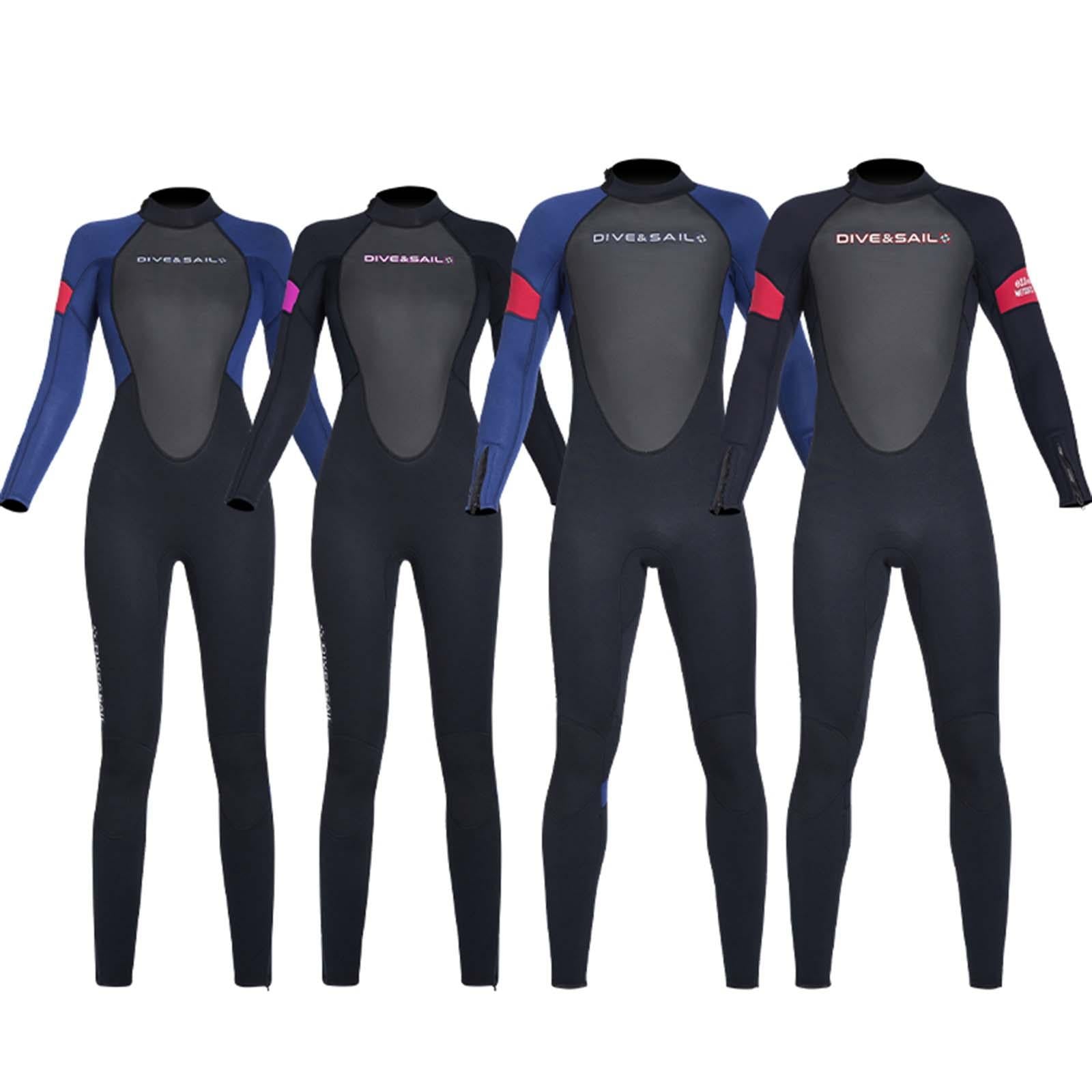 Diving Wetsuit Sailing Keep Warm Thermal Full suits Workout Back Zip Wetsuit XL Female Black