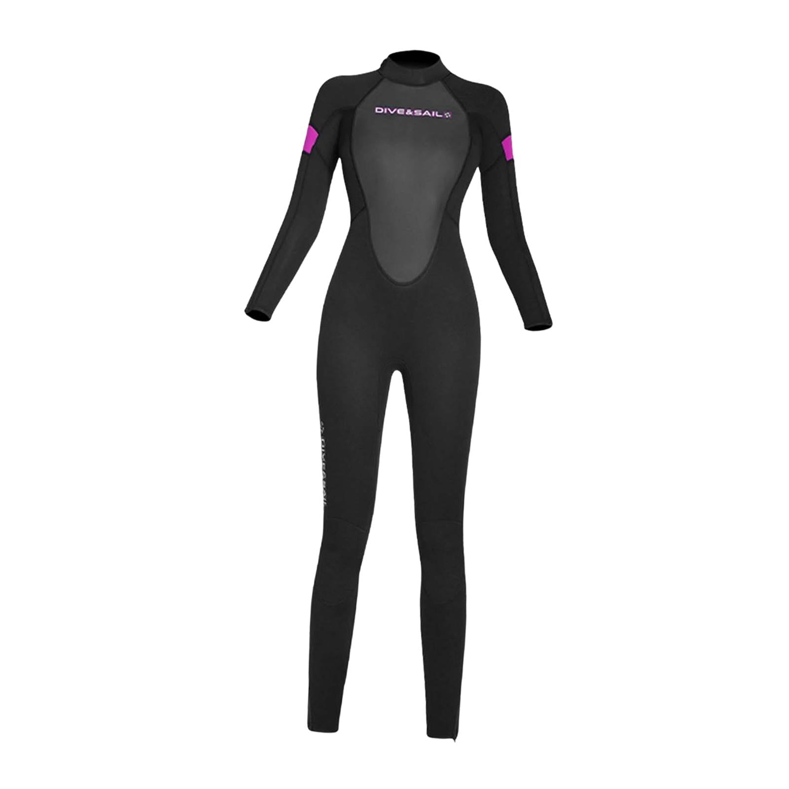 Diving Wetsuit Sailing Keep Warm Thermal Full suits Workout Back Zip Wetsuit XL Female Black