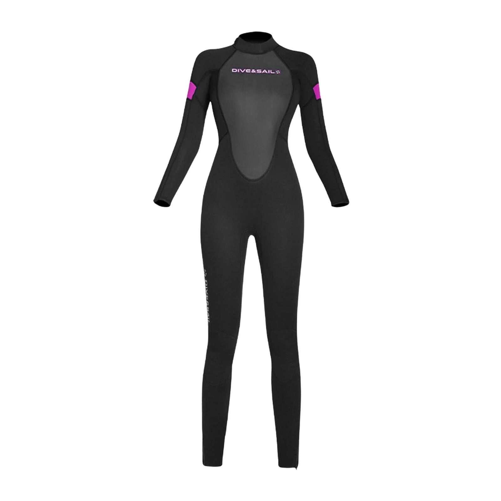 Diving Wetsuit Sailing Keep Warm Thermal Full suits Workout Back Zip Wetsuit 2XL Female Black