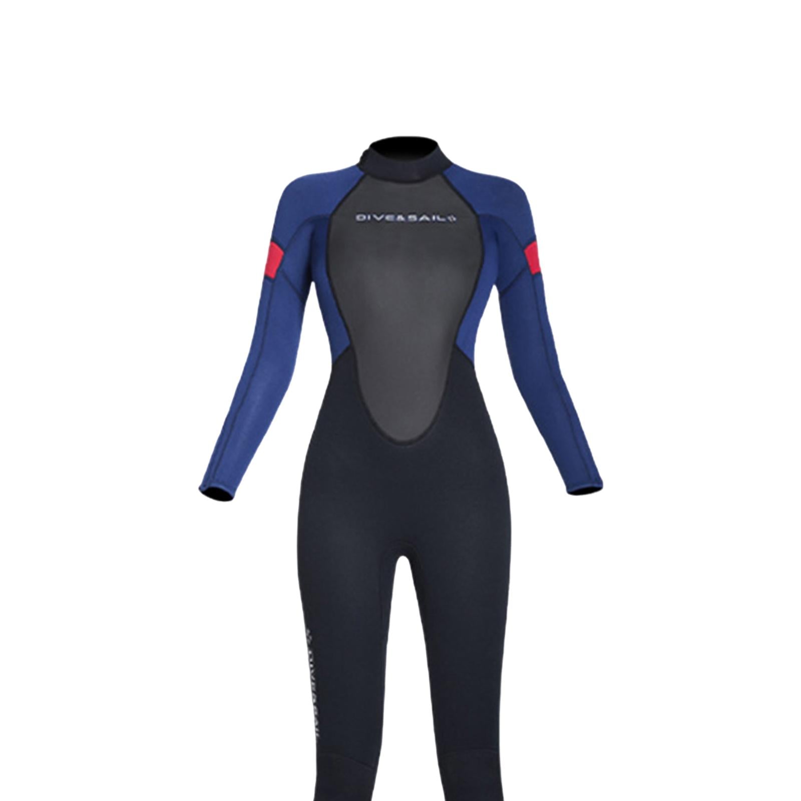 Diving Wetsuit Sailing Keep Warm Thermal Full suits Workout Back Zip Wetsuit M Female Dark Blue