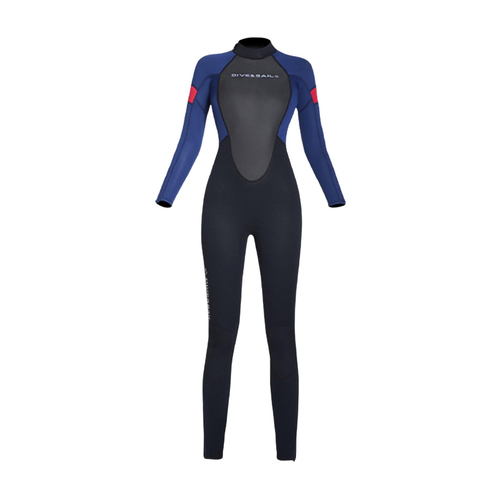 Diving Wetsuit Sailing Keep Warm Thermal Full suits Workout Back Zip Wetsuit M Female Dark Blue