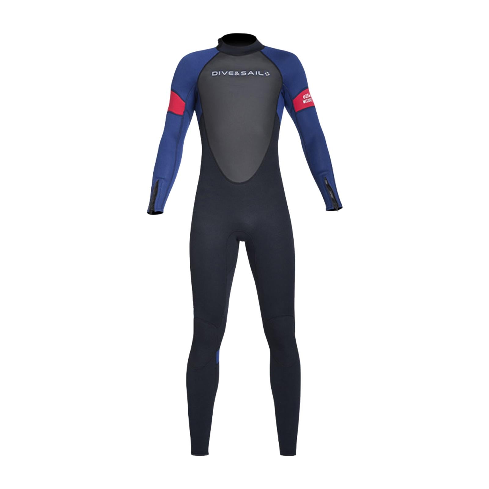 Diving Wetsuit Sailing Keep Warm Thermal Full suits Workout Back Zip Wetsuit 3XL Male Dark Blue