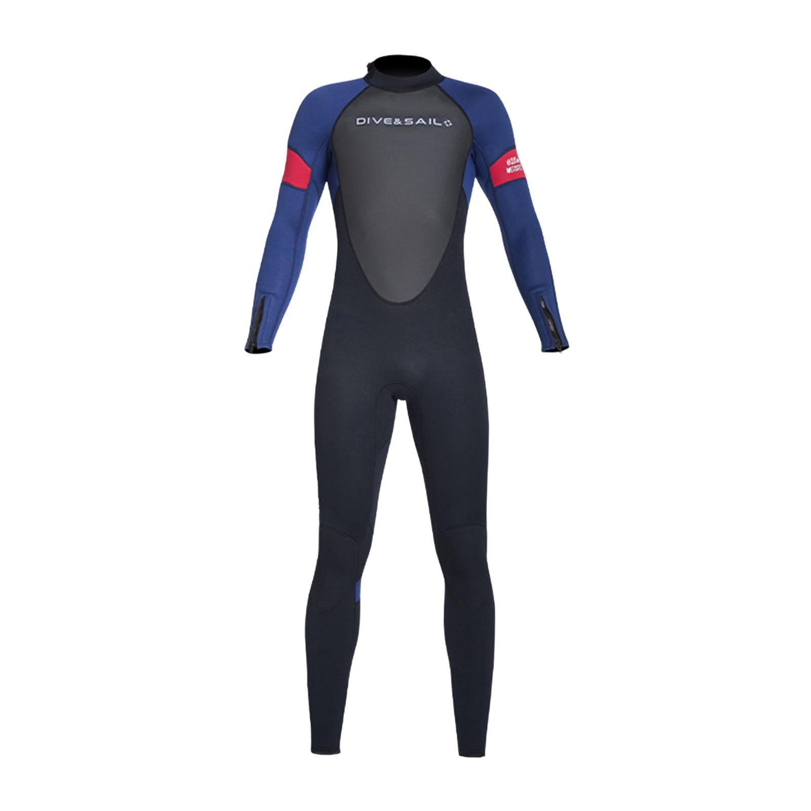 Diving Wetsuit Sailing Keep Warm Thermal Full suits Workout Back Zip Wetsuit 3XL Male Dark Blue