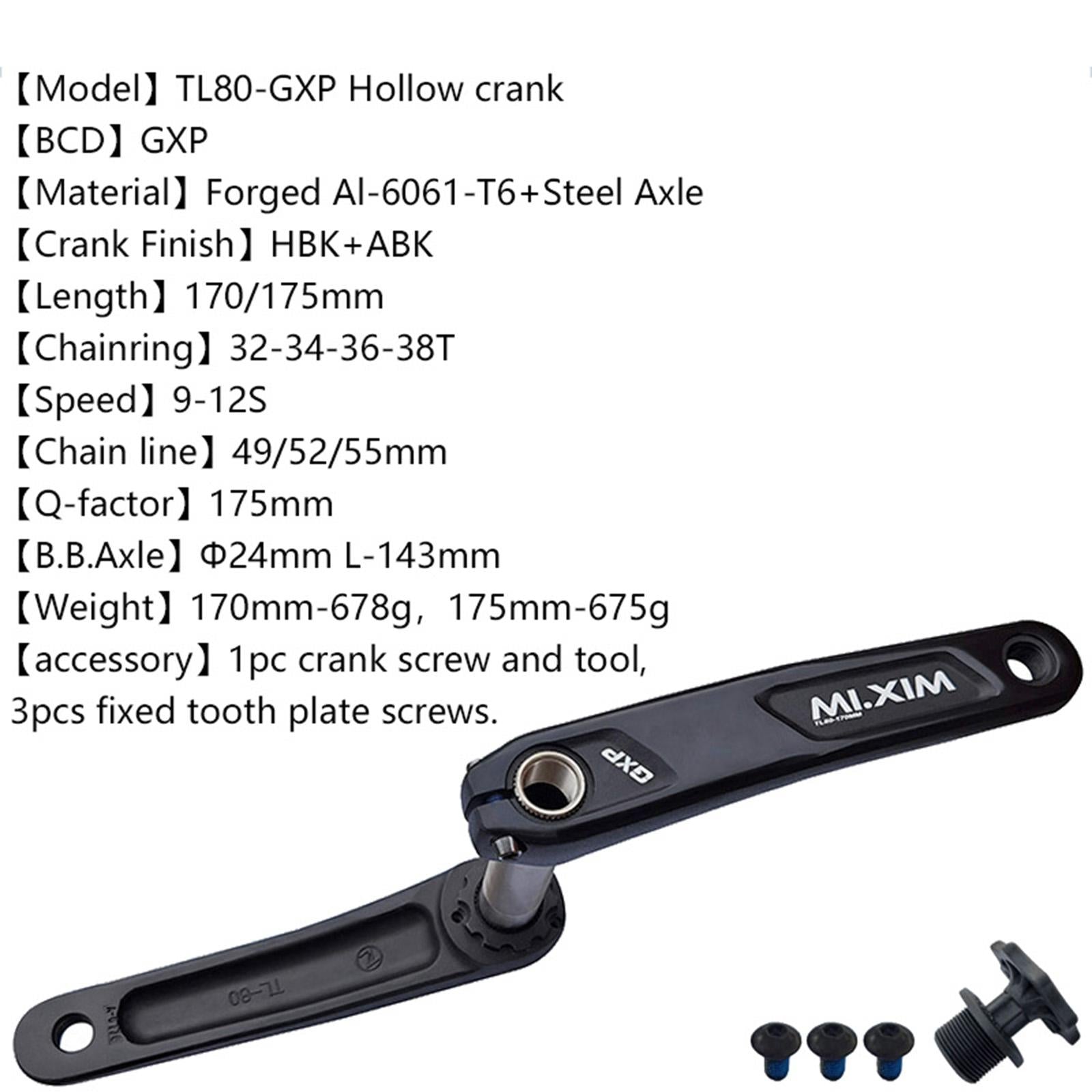 Mountain Bike Crank Arm Metal Professional Crankset Arms Set Parts Component 175mm
