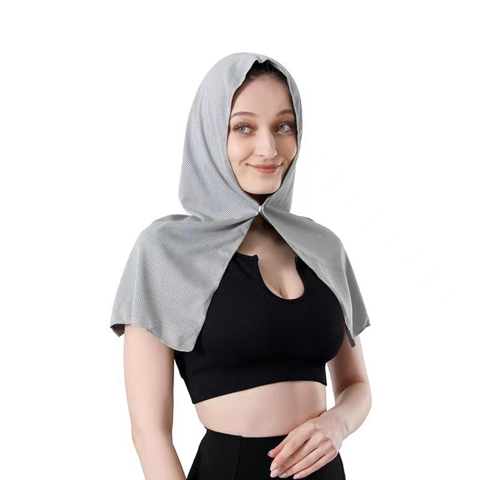 Cooling Towel Neck Wrap Absorbent Sweat Towel for Hot Weather Sports Light Gray