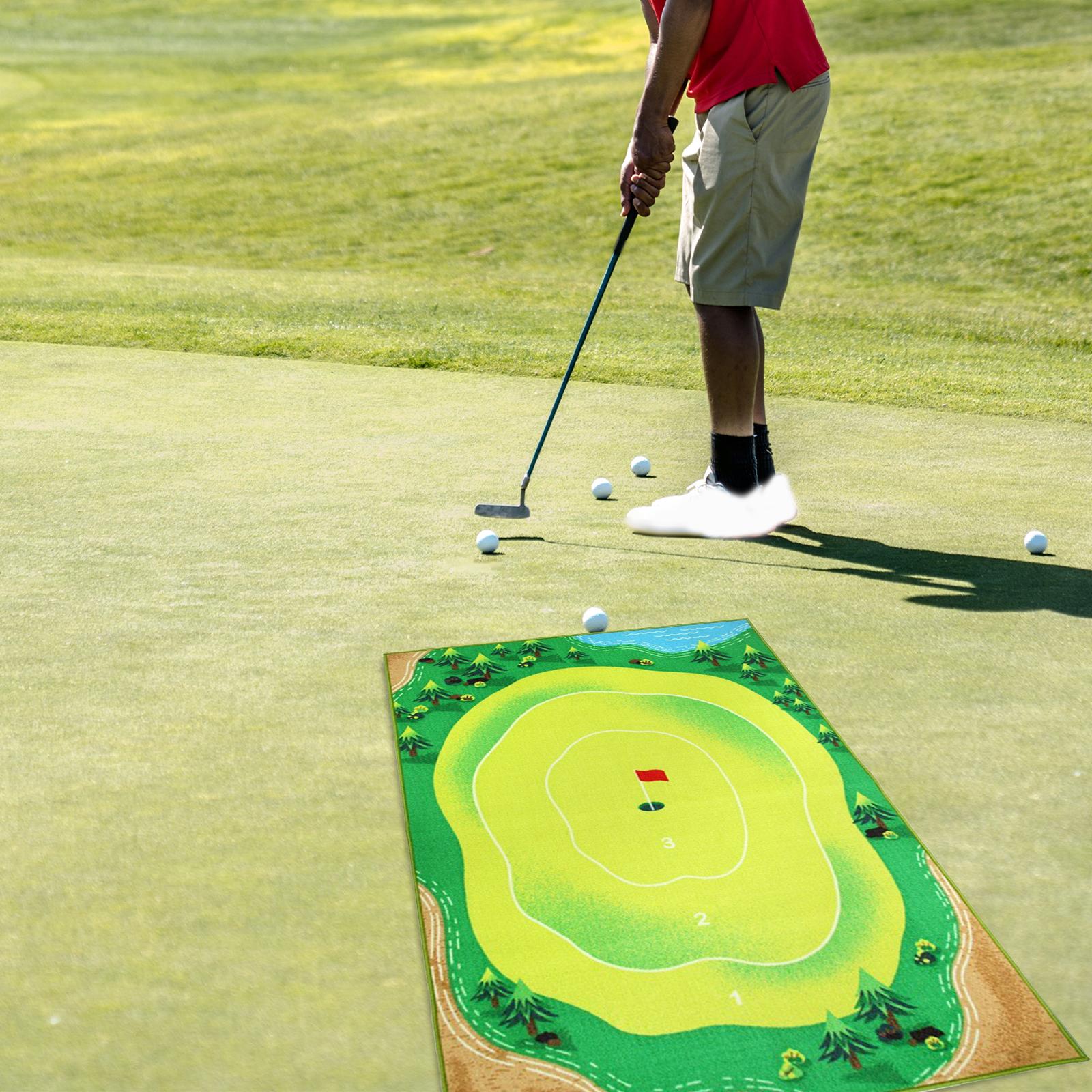 Golf Game Mat Practice Mats Portable and Balls Indoor Outdoor Equipment 80cmx150cm