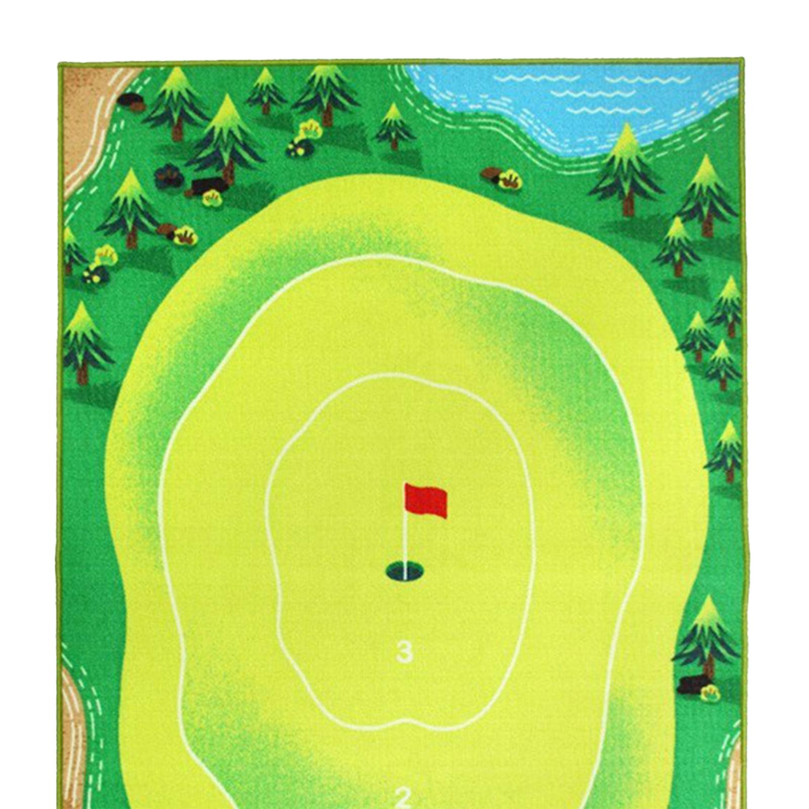 Golf Game Mat Practice Mats Portable and Balls Indoor Outdoor Equipment 80cmx150cm