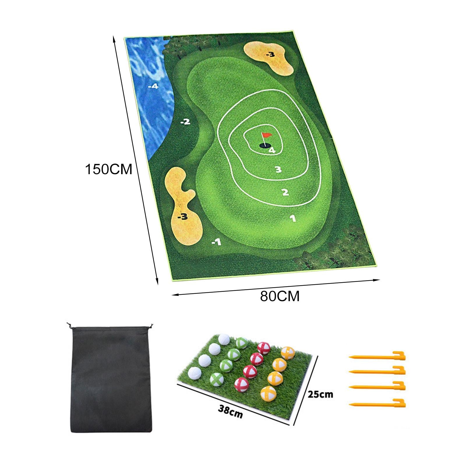 Golf Game Mat Golf Game Set Practice Mat with Chipping Mat Golf Training Aid 80cmx150cm