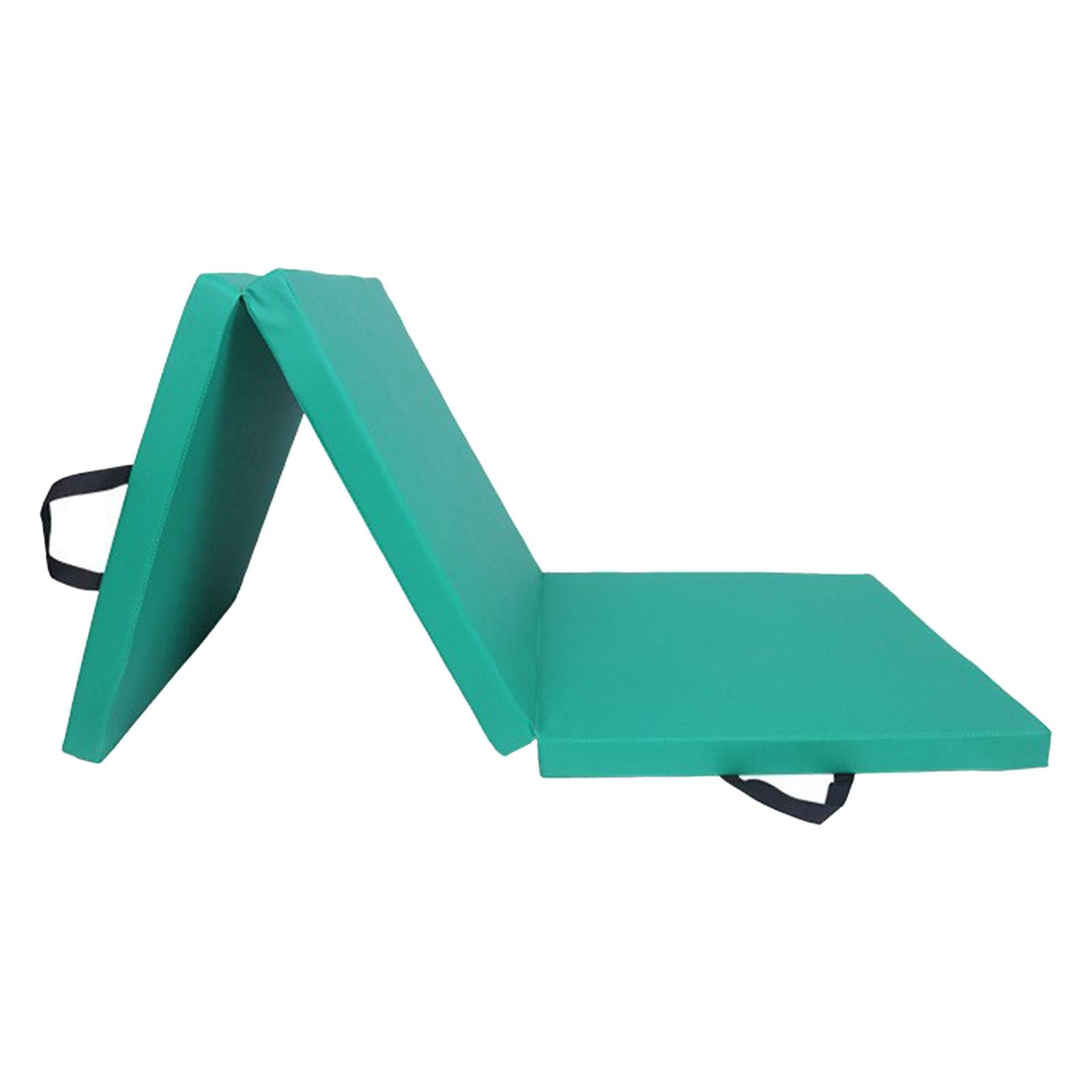 Three Fold Folding Thick Exercise Mat Yoga Pad for Stretching Training Fitness Green Oxford Cloth