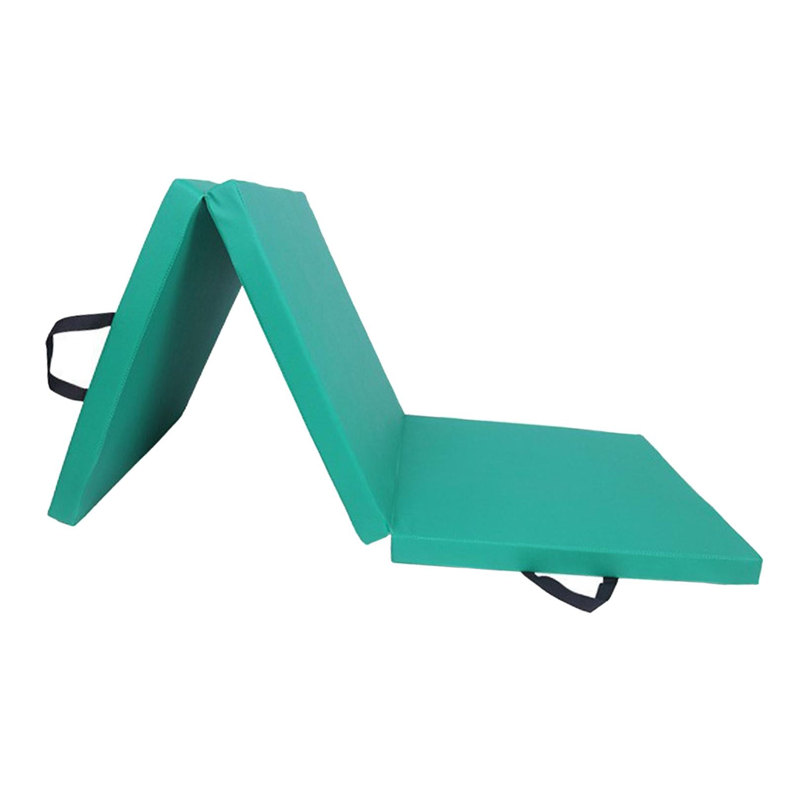 Three Fold Folding Thick Exercise Mat Yoga Pad for Stretching Training Fitness Green Oxford Cloth