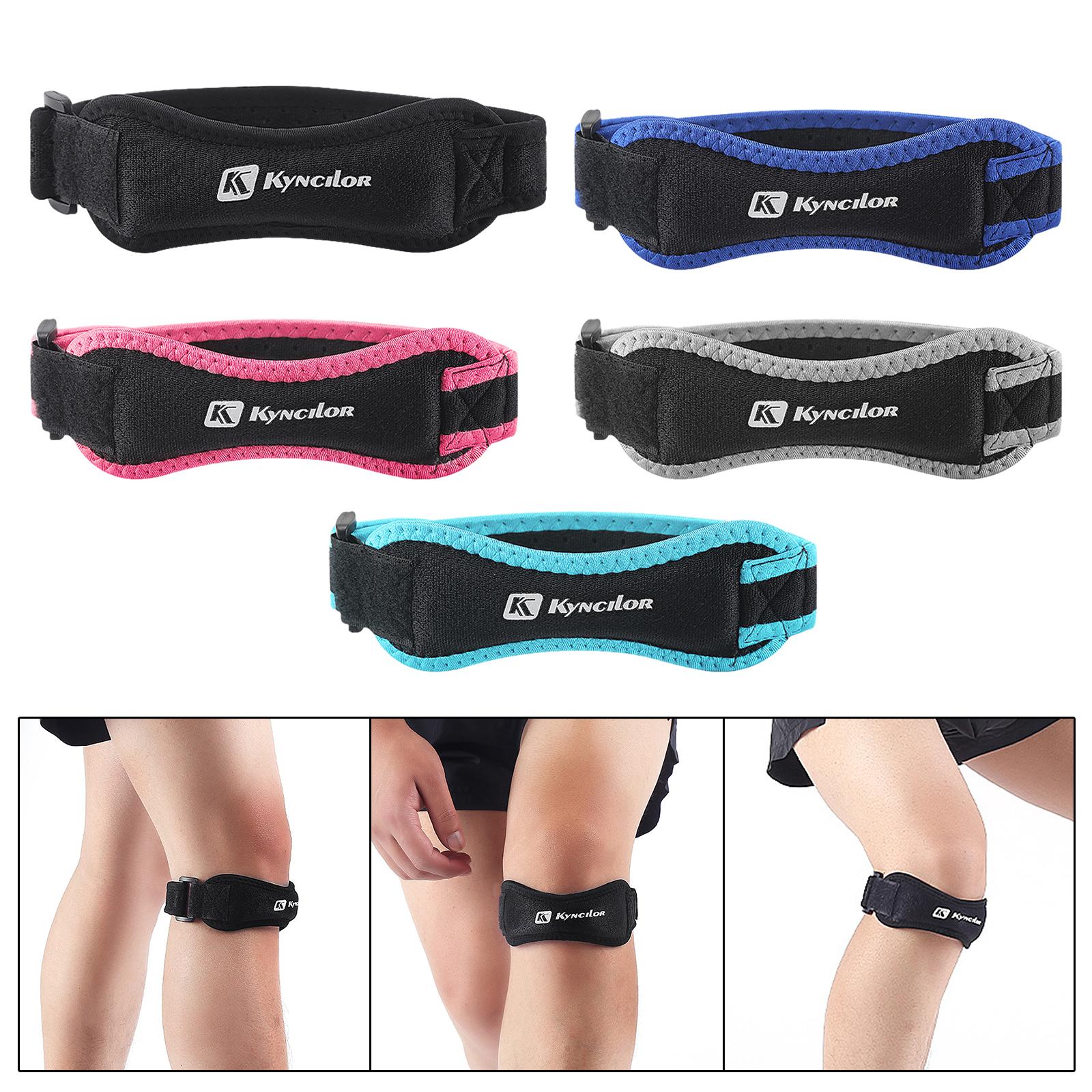 4xPatella Stabilizer Strap Running Gym Squats Patella Strap Knee Brace Support Black
