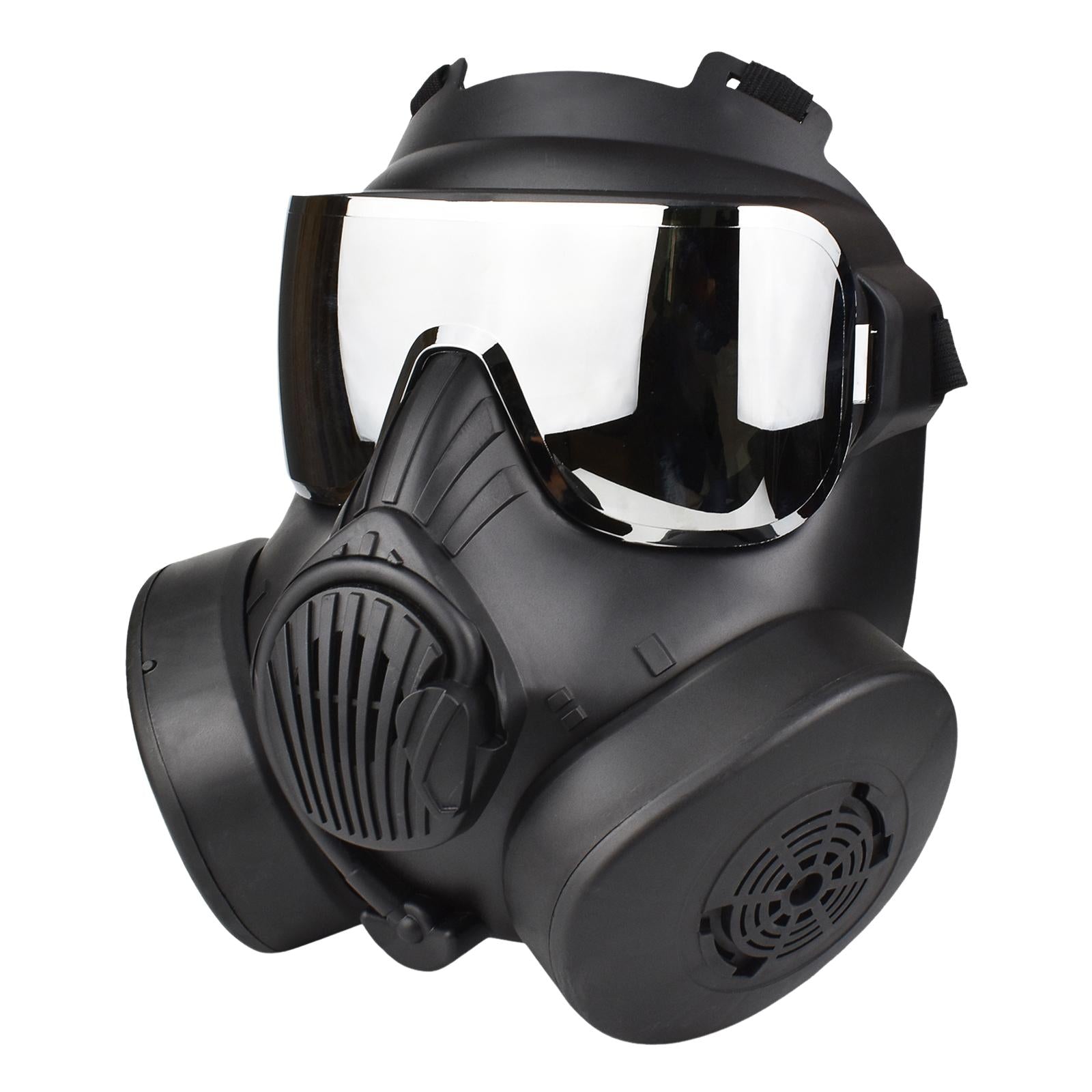CS Mask with Fan Cover for Cosplay Costume Riding Wargame Silver Lens