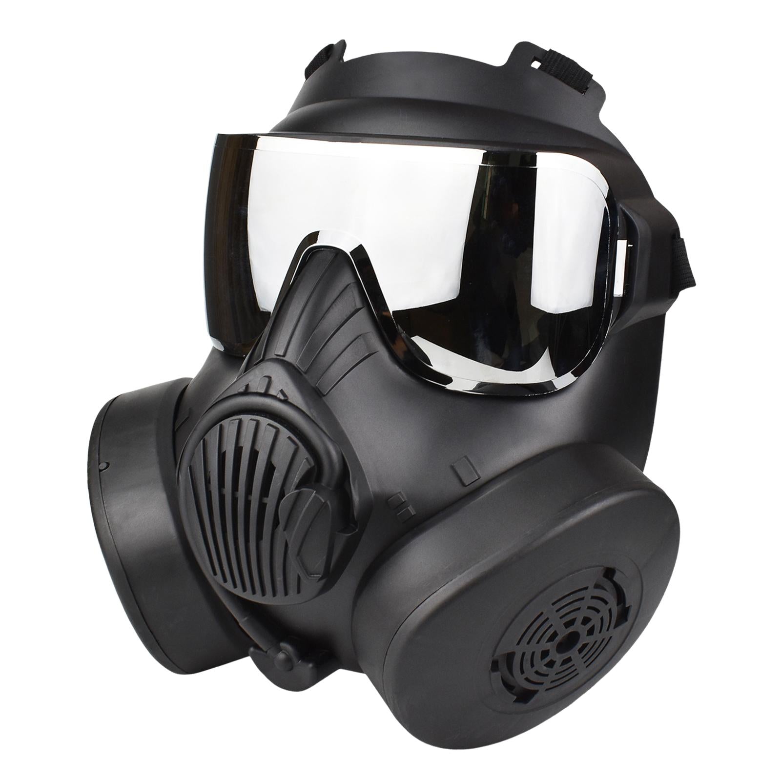 CS Mask with Fan Cover for Cosplay Costume Riding Wargame Silver Lens