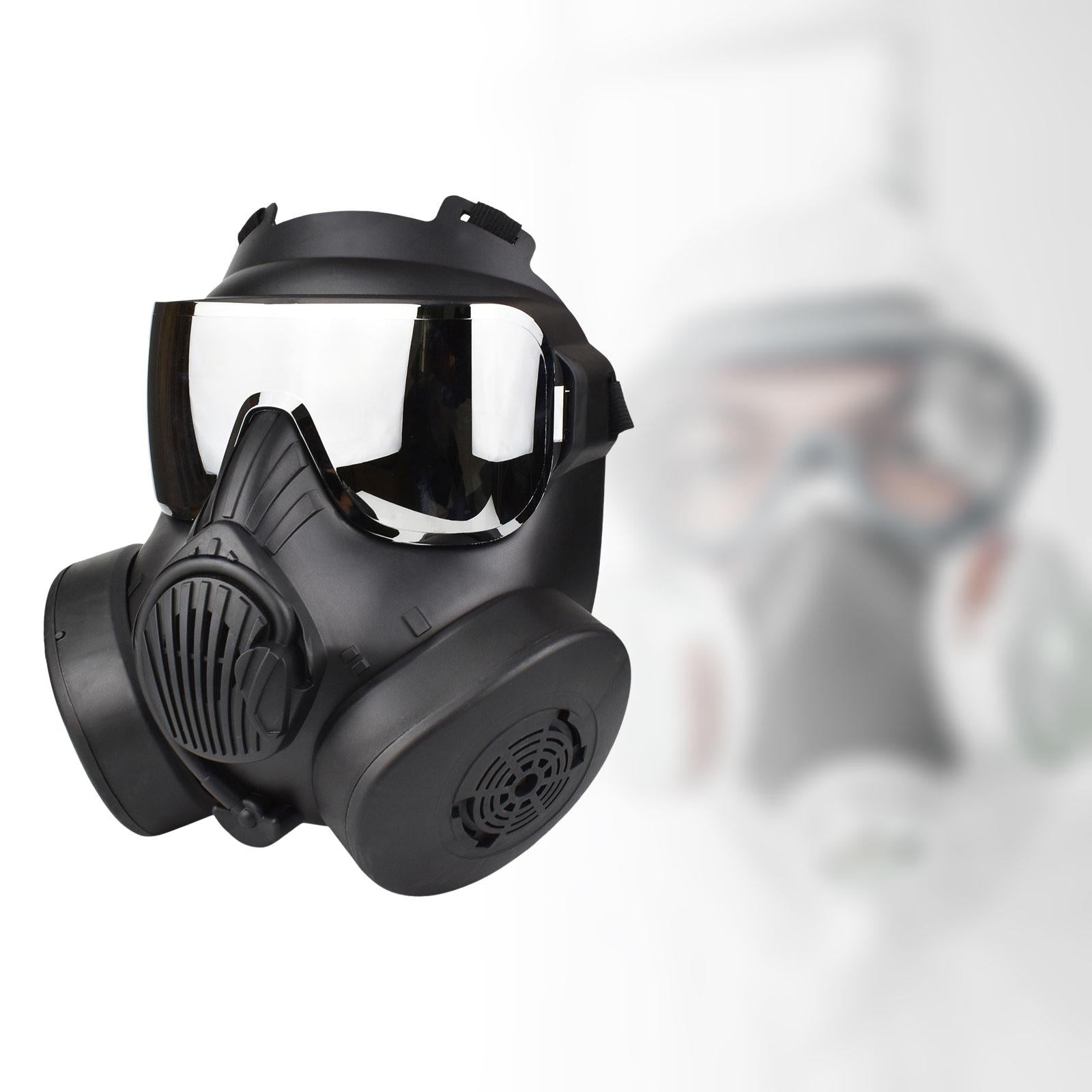 CS Mask with Fan Cover for Cosplay Costume Riding Wargame Silver Lens