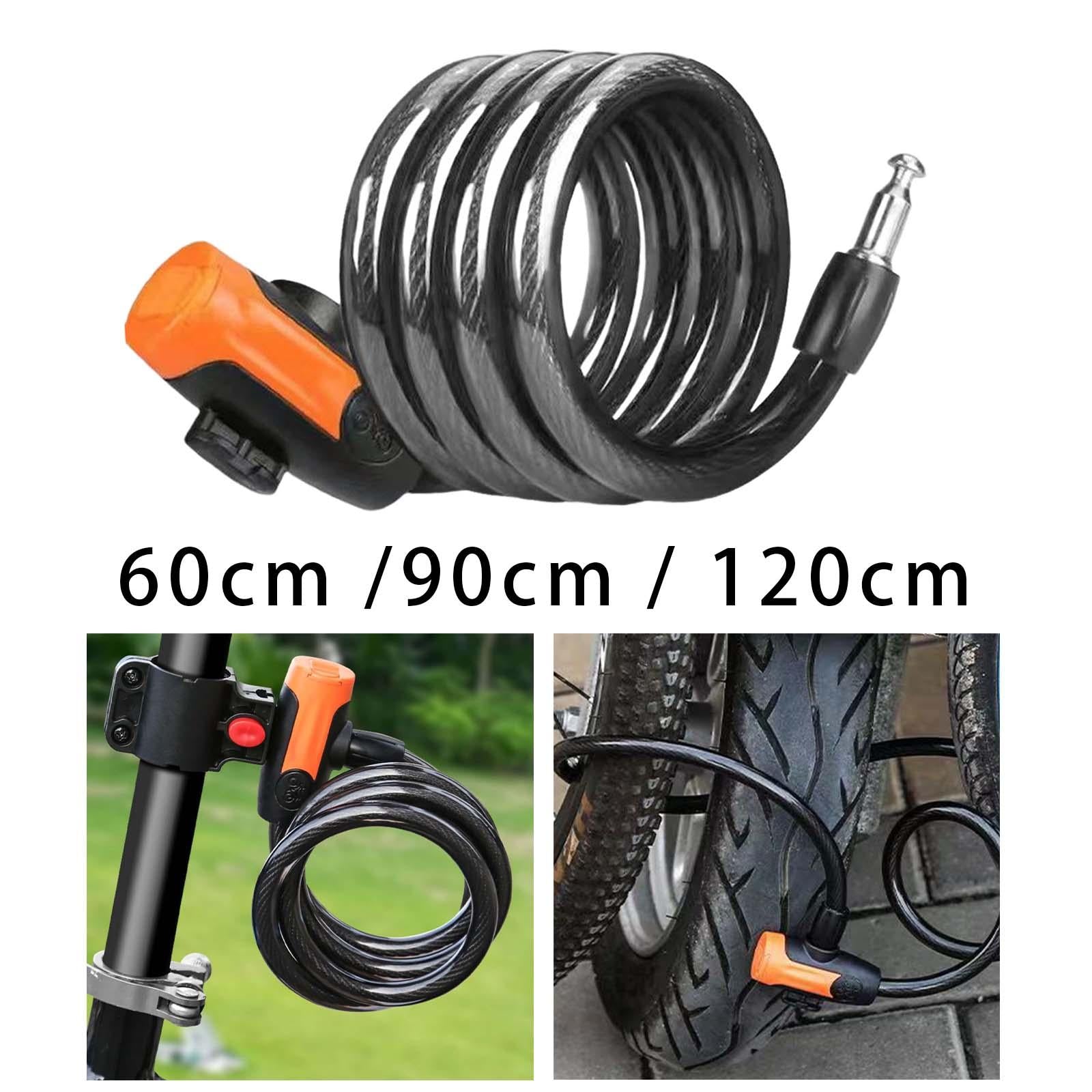 Bike Lock Cable with Key Steel Padlock for Doors Outdoor Equipment Motorbike 0.6m