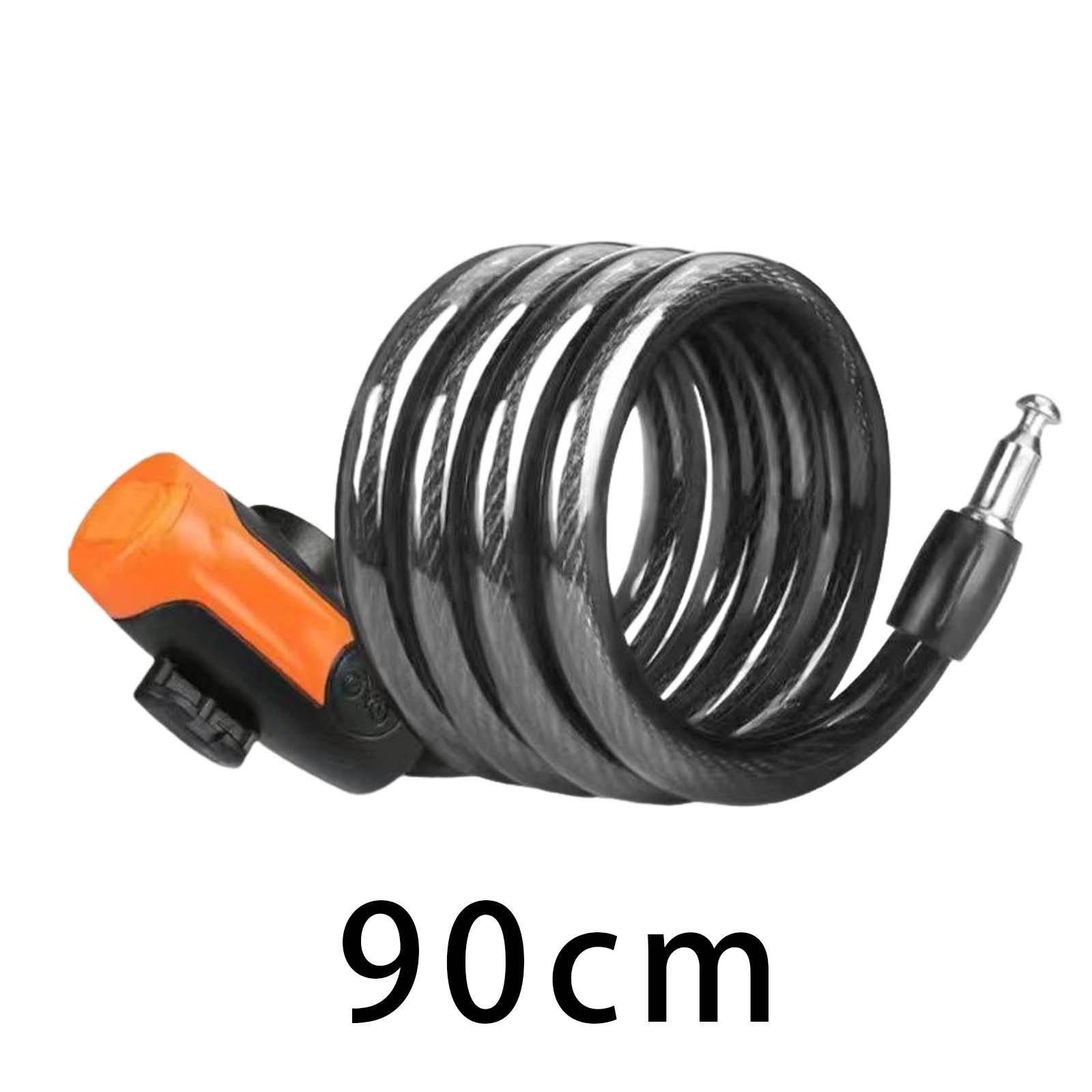 Bike Lock Cable with Key Steel Padlock for Doors Outdoor Equipment Motorbike 0.9m