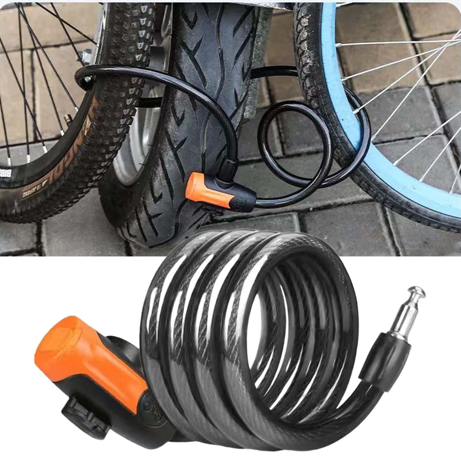 Bike Lock Cable with Key Steel Padlock for Doors Outdoor Equipment Motorbike 1.2m