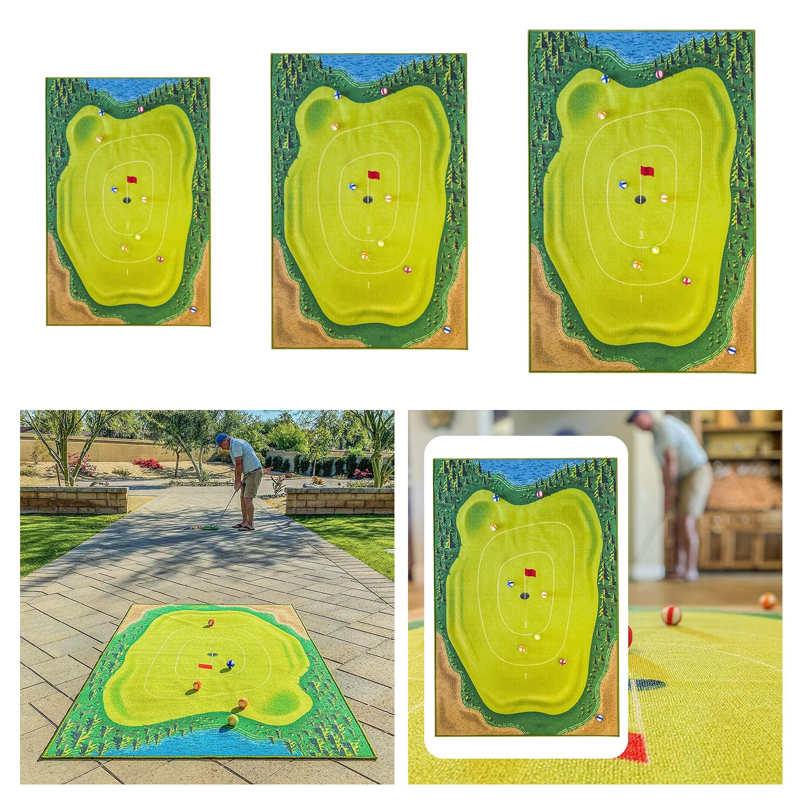 Casual Golf Game Golf Practice Mats Mini Golf Course Golf Training Equipment 100cmx60cm
