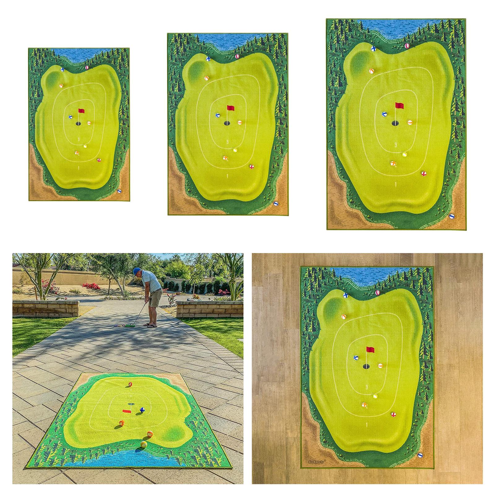 Casual Golf Game Golf Practice Mats Mini Golf Course Golf Training Equipment 100cmx60cm