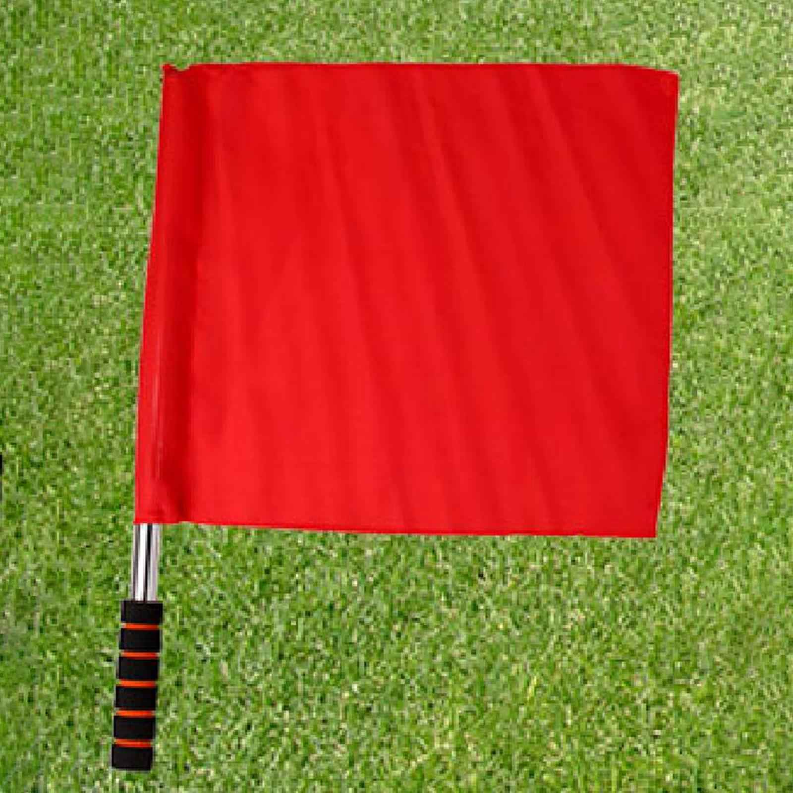 Referee Flag Portable Traffic Safety Flag for Soccer Football Field Red