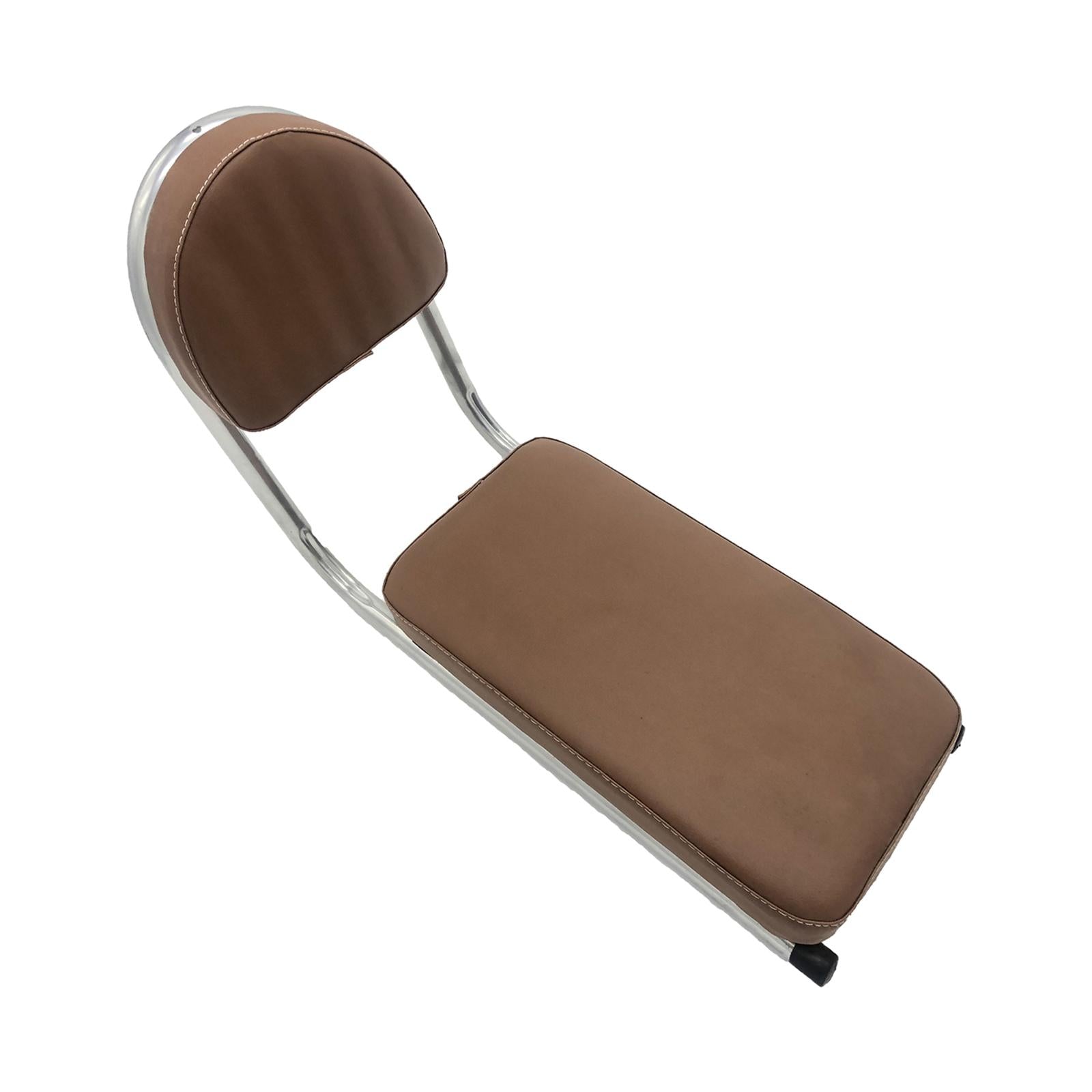 Bicycle Rear Seat Cushion PU Leather with Backrest for Outdoor Travel Riding Brown