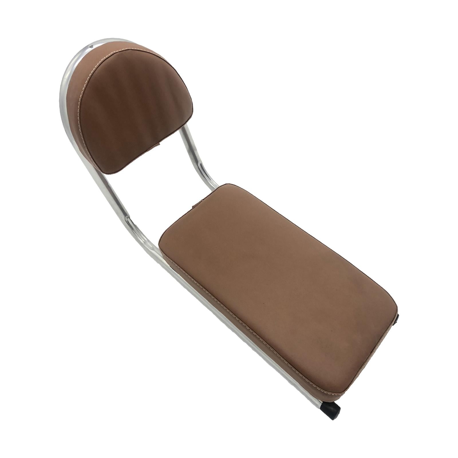 Bicycle Rear Seat Cushion PU Leather with Backrest for Outdoor Travel Riding Brown