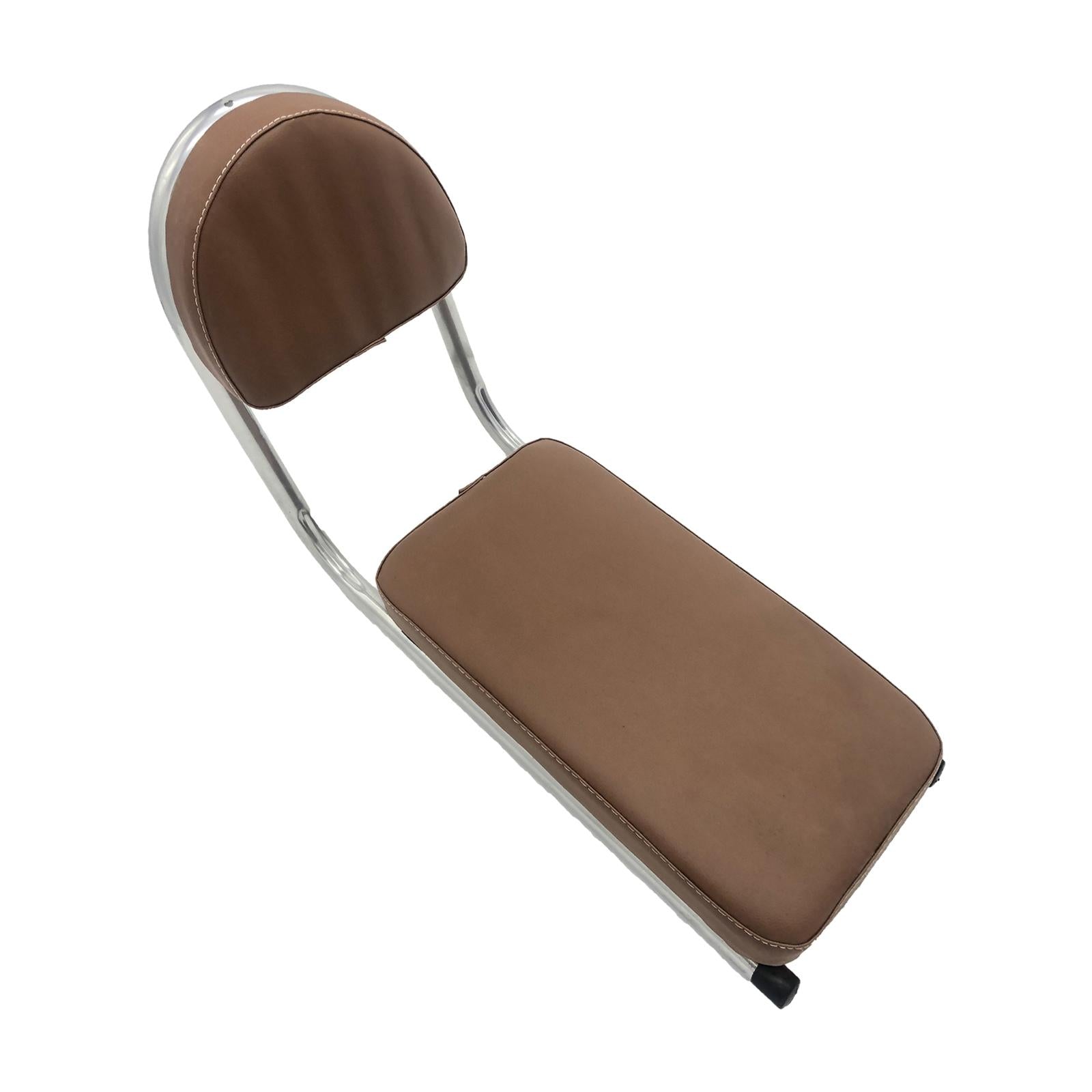 Bicycle Rear Seat Cushion PU Leather with Backrest for Outdoor Travel Riding Brown