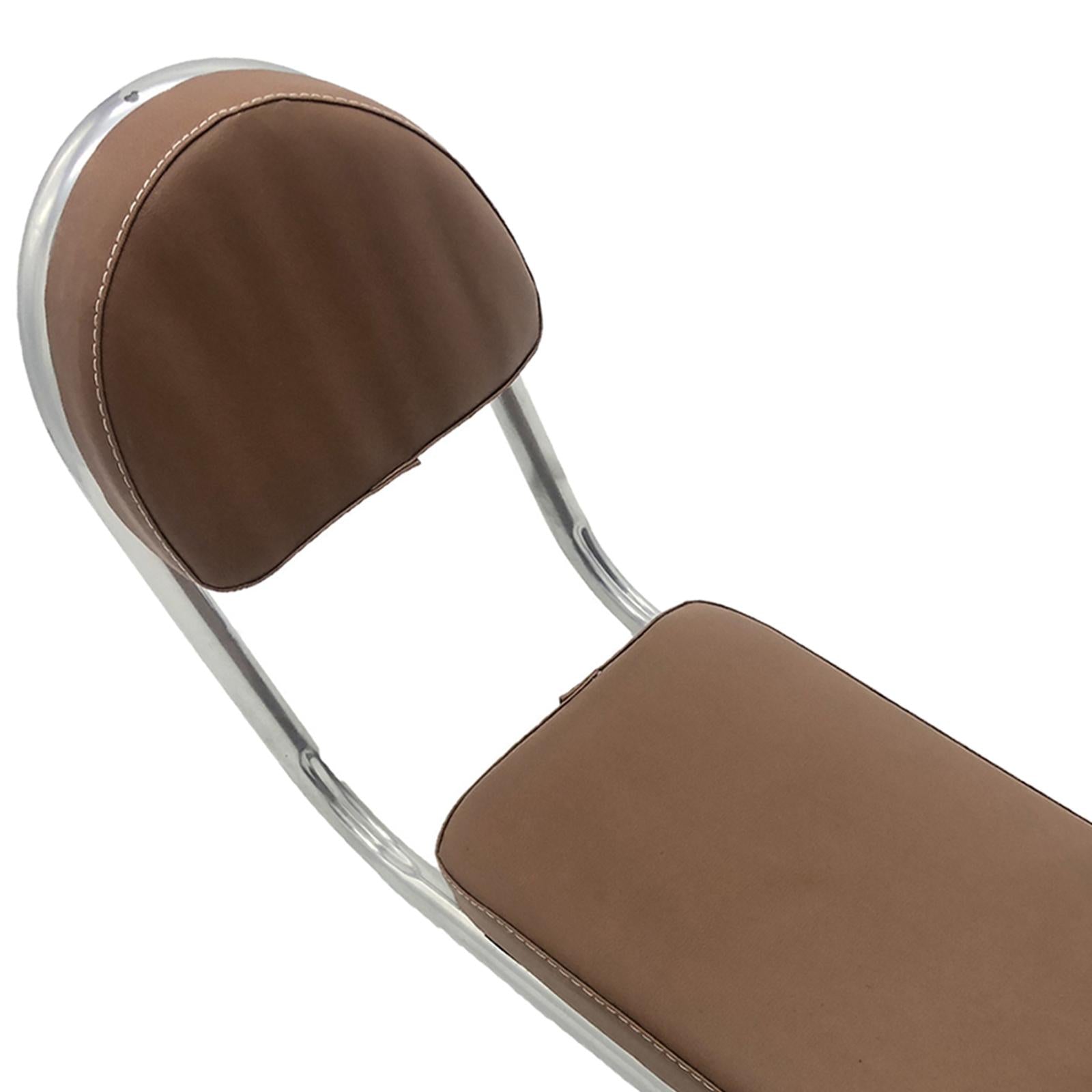 Bicycle Rear Seat Cushion PU Leather with Backrest for Outdoor Travel Riding Brown