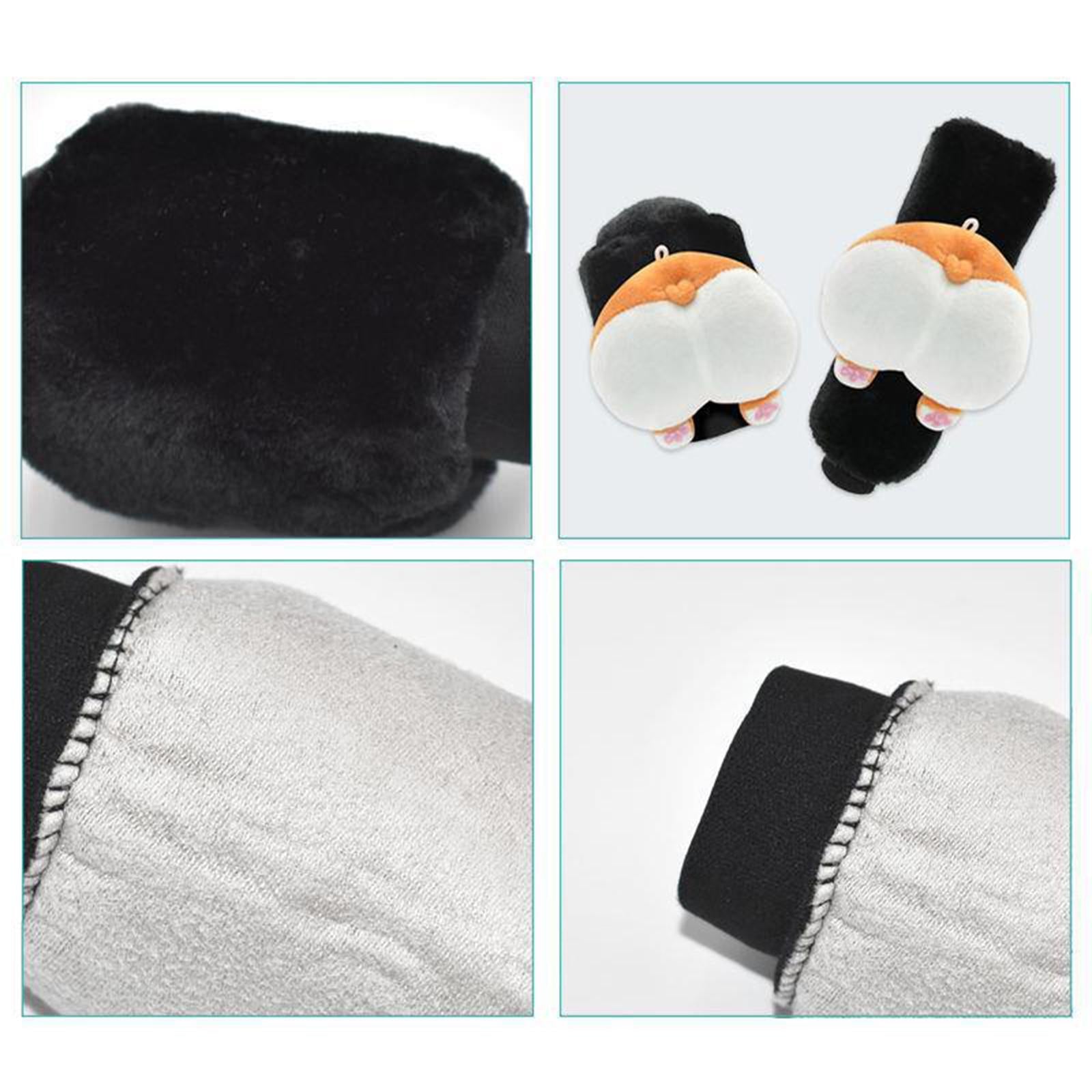 Car Knob Cover Cute Decorative Plush Corgi Arse Cartoon Car Handle Cover Gear Handbrake Cover