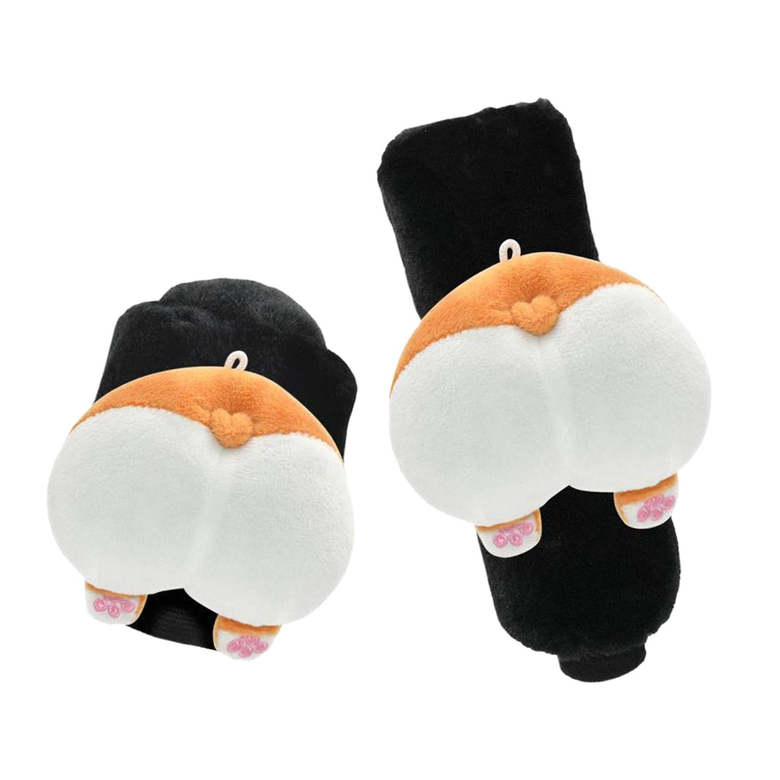 Car Knob Cover Cute Decorative Plush Corgi Arse Cartoon Car Handle Cover Gear Handbrake Cover