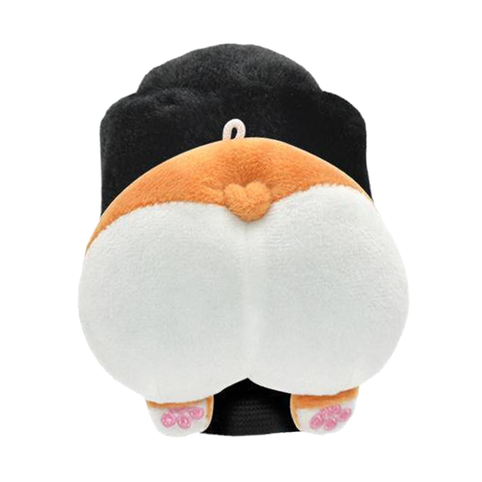 Car Knob Cover Cute Decorative Plush Corgi Arse Cartoon Car Handle Cover Gear Cover