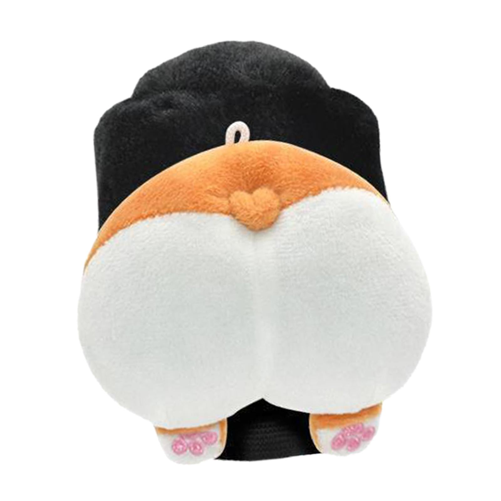 Car Knob Cover Cute Decorative Plush Corgi Arse Cartoon Car Handle Cover Gear Cover