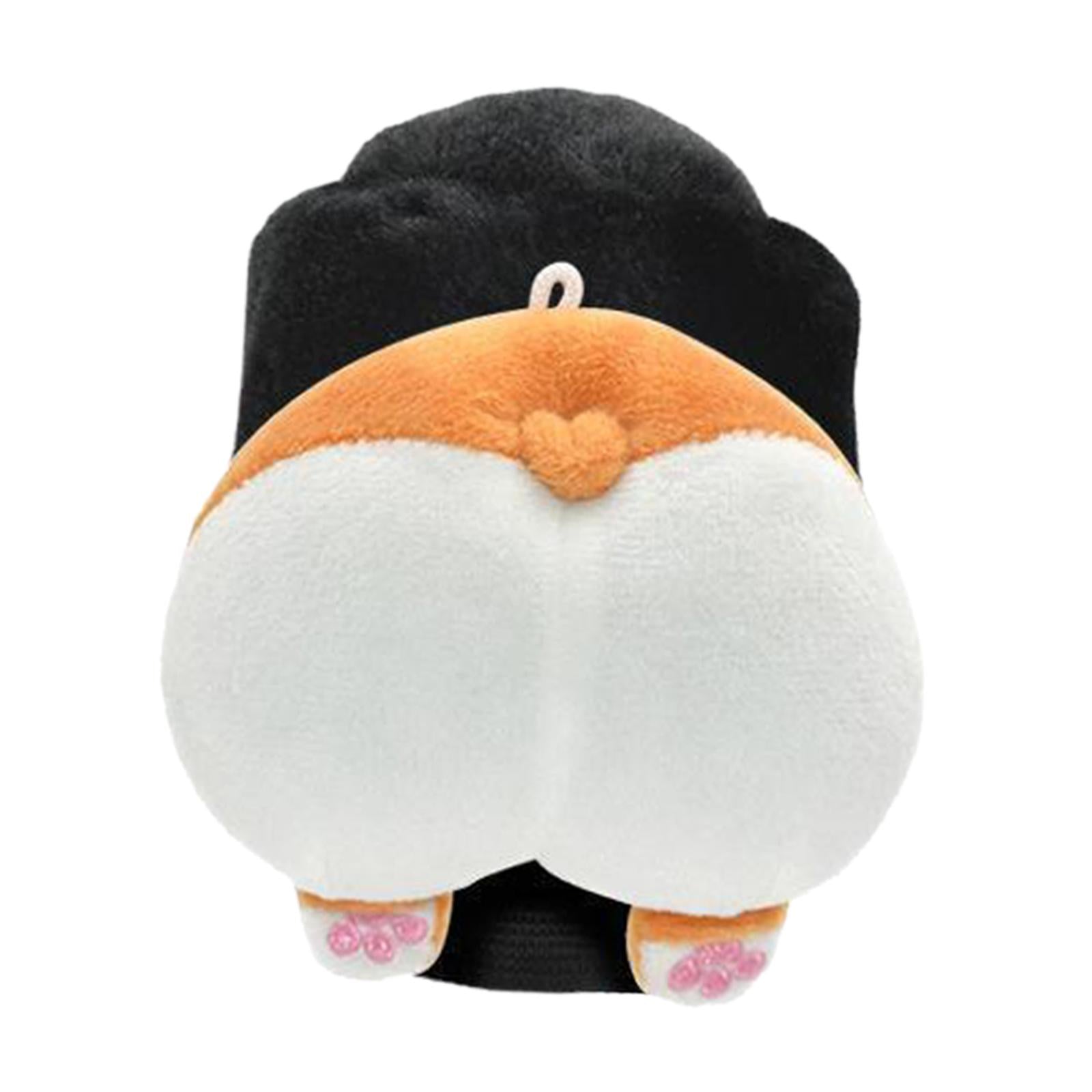 Car Knob Cover Cute Decorative Plush Corgi Arse Cartoon Car Handle Cover Gear Cover