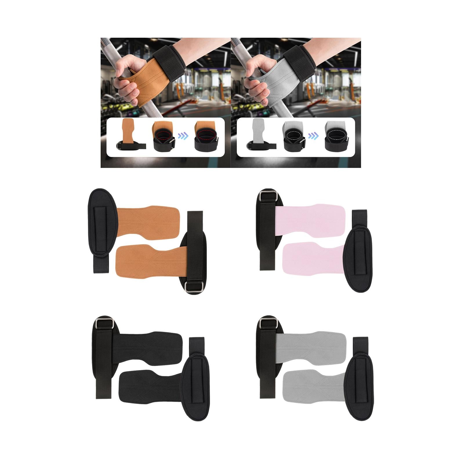 Lifting Wrist Support Wraps Premium Hand Grips for Gym Dumbbell Powerlifting brown