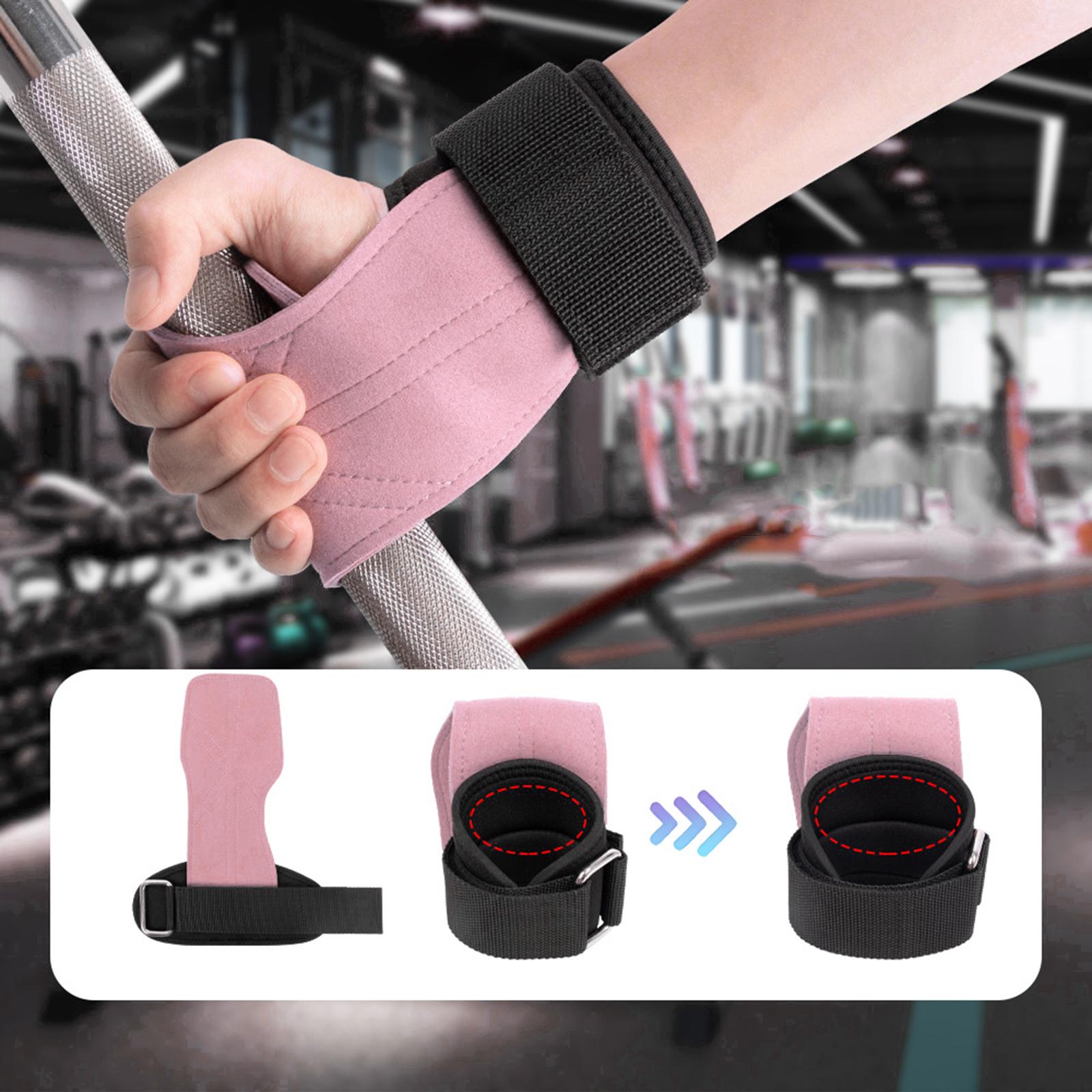 Lifting Wrist Support Wraps Premium Hand Grips for Gym Dumbbell Powerlifting pink