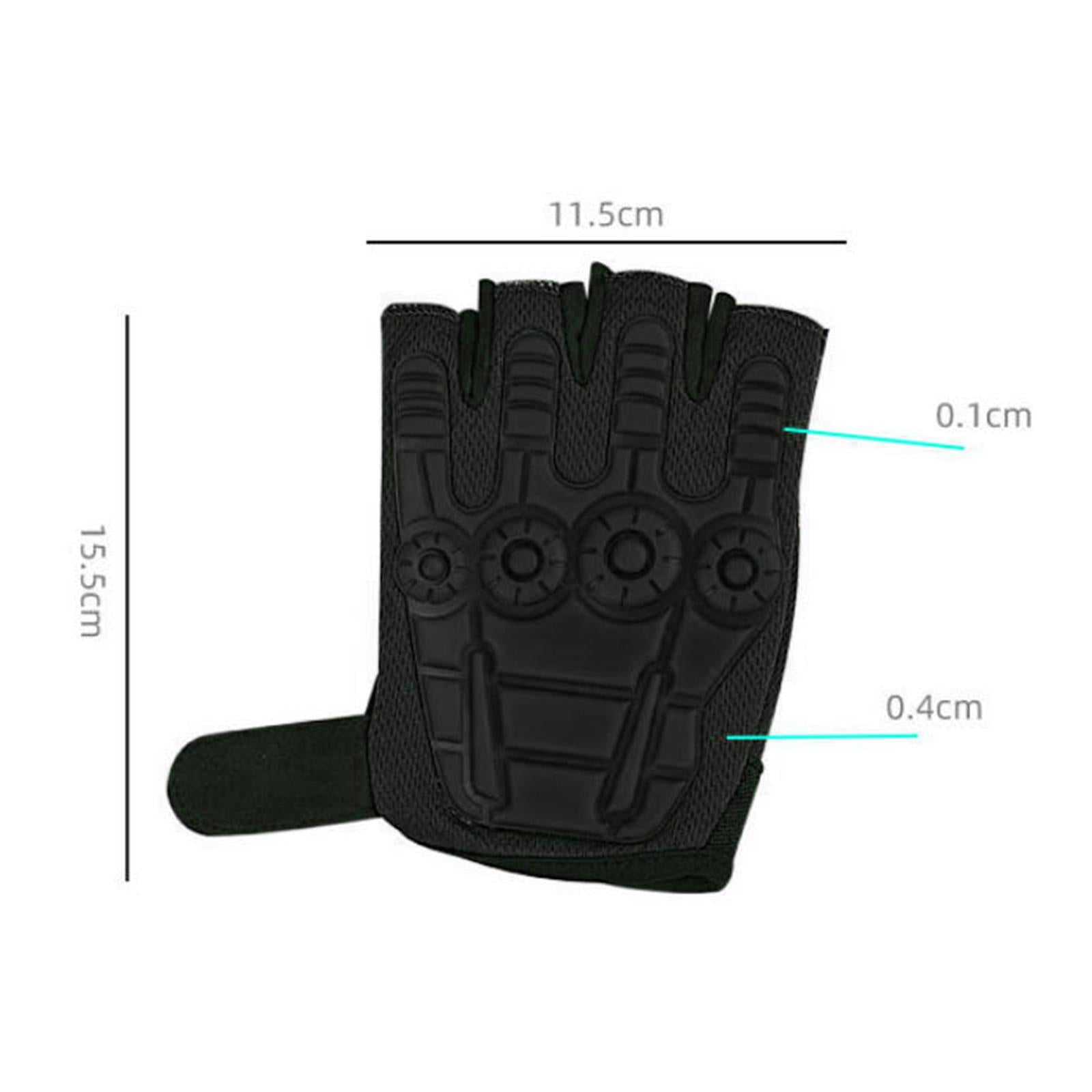 Half Finger Gloves Gym Gloves Shockproof Mittens Anti Slip Fingerless Gloves Black