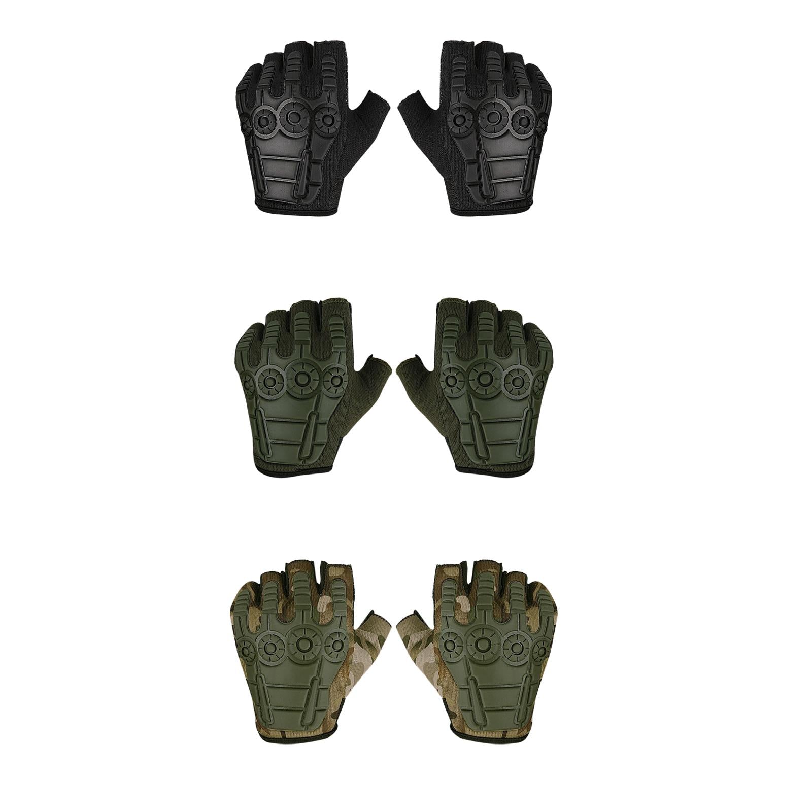 Half Finger Gloves Gym Gloves Shockproof Mittens Anti Slip Fingerless Gloves Black