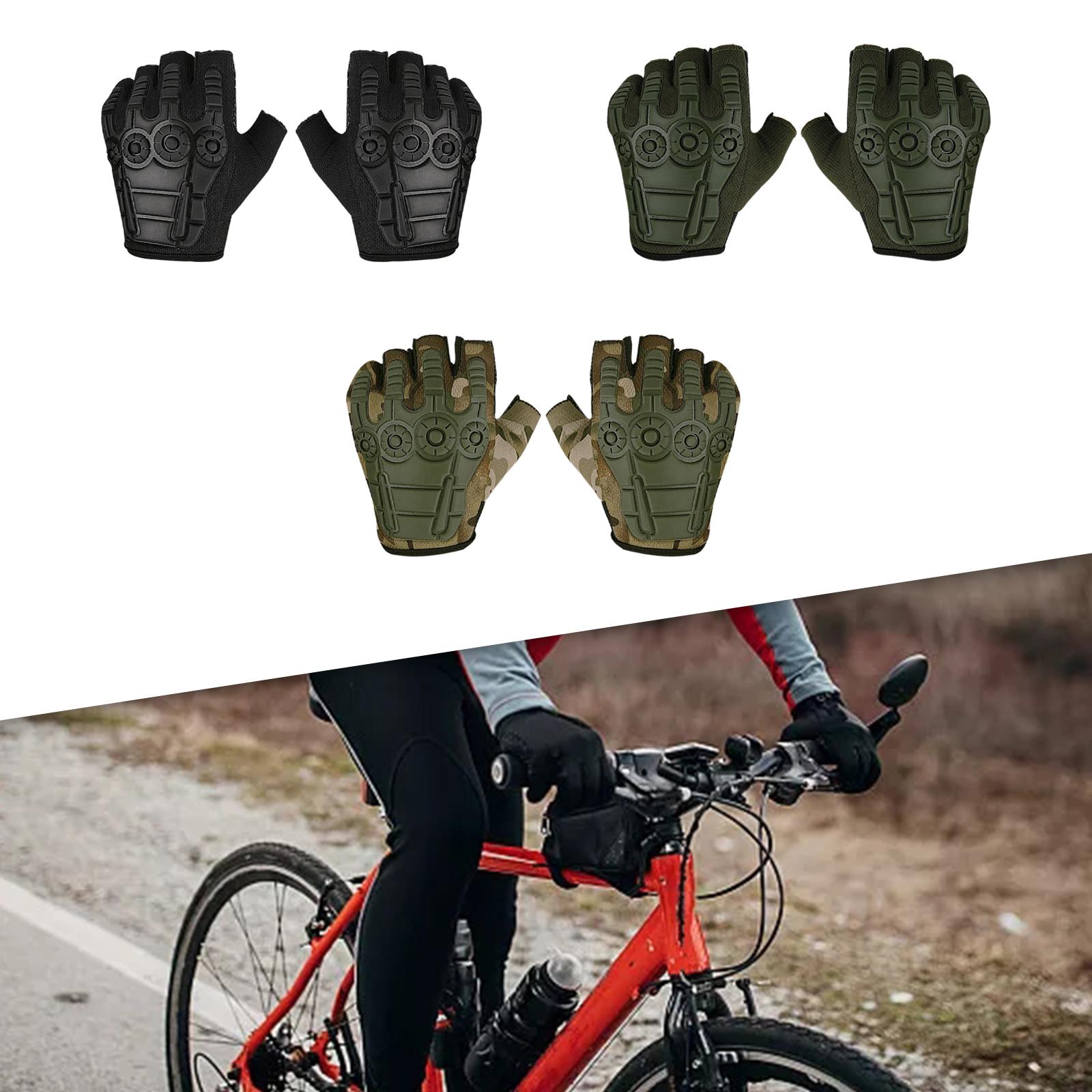 Half Finger Gloves Gym Gloves Shockproof Mittens Anti Slip Fingerless Gloves Black