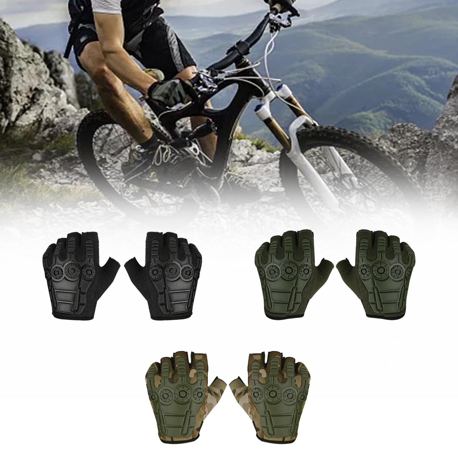 Half Finger Gloves Gym Gloves Shockproof Mittens Anti Slip Fingerless Gloves Black