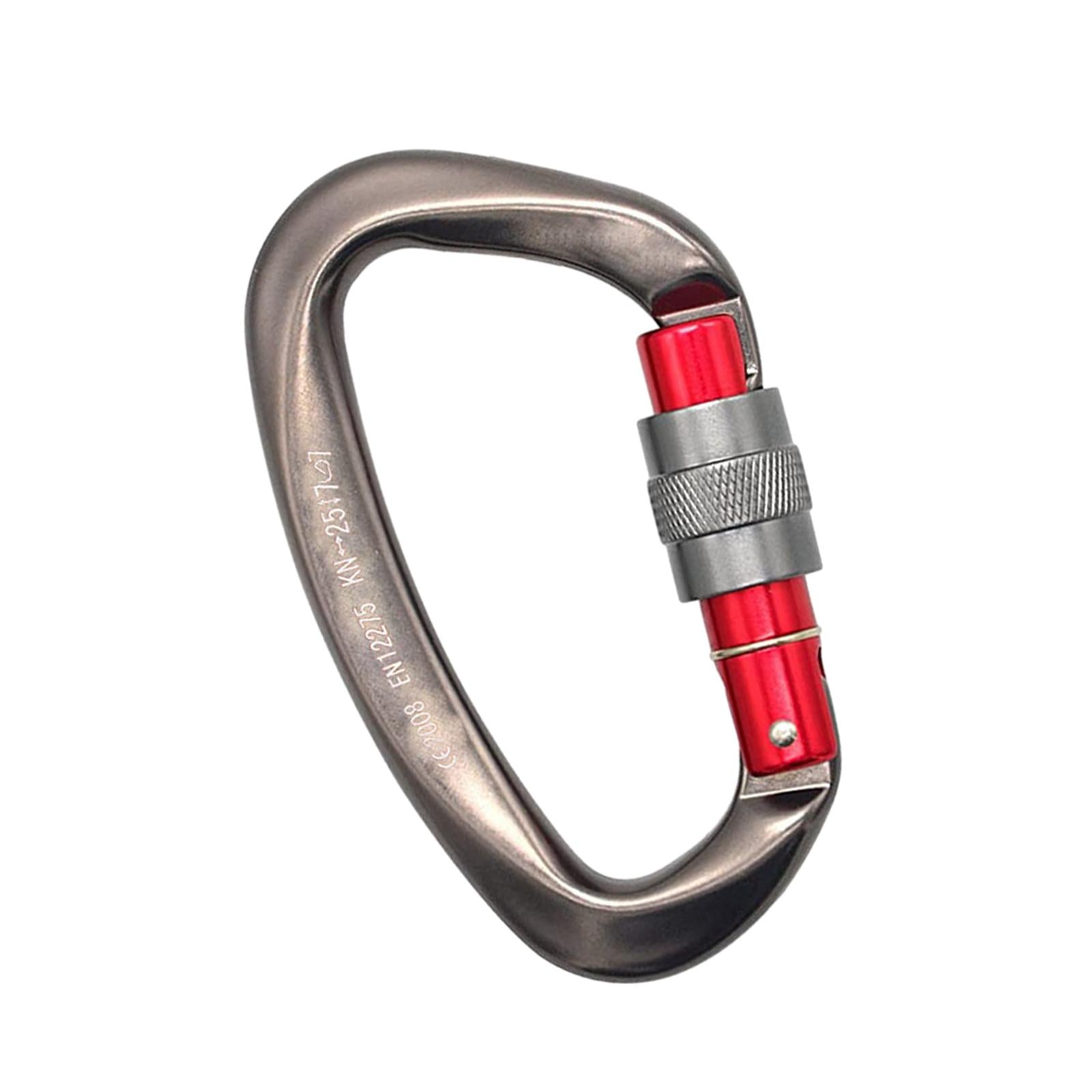 D Shaped Carabiner Buckle Small Carabiner Clip for Rappelling Caving Camping Gray