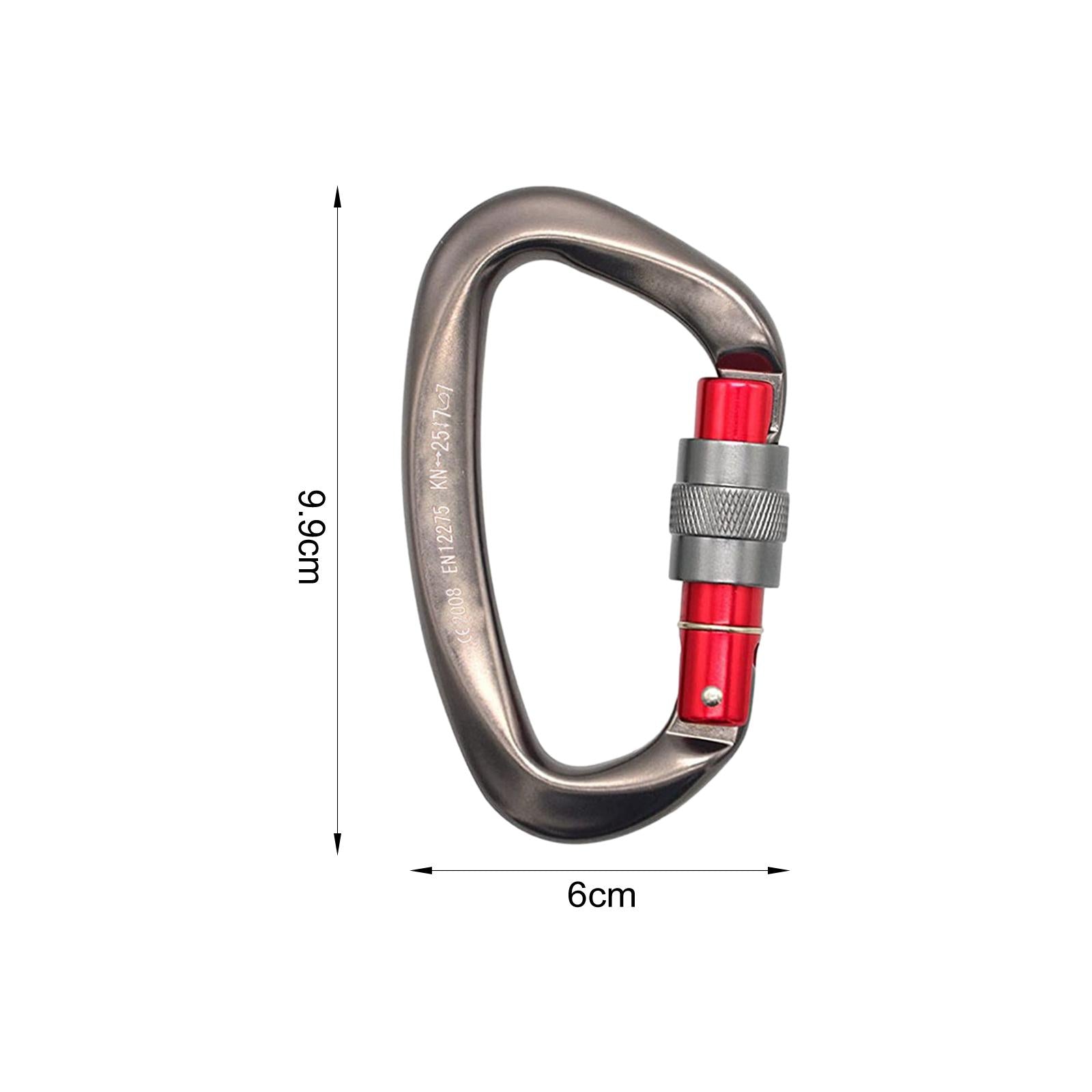 D Shaped Carabiner Buckle Small Carabiner Clip for Rappelling Caving Camping Gray