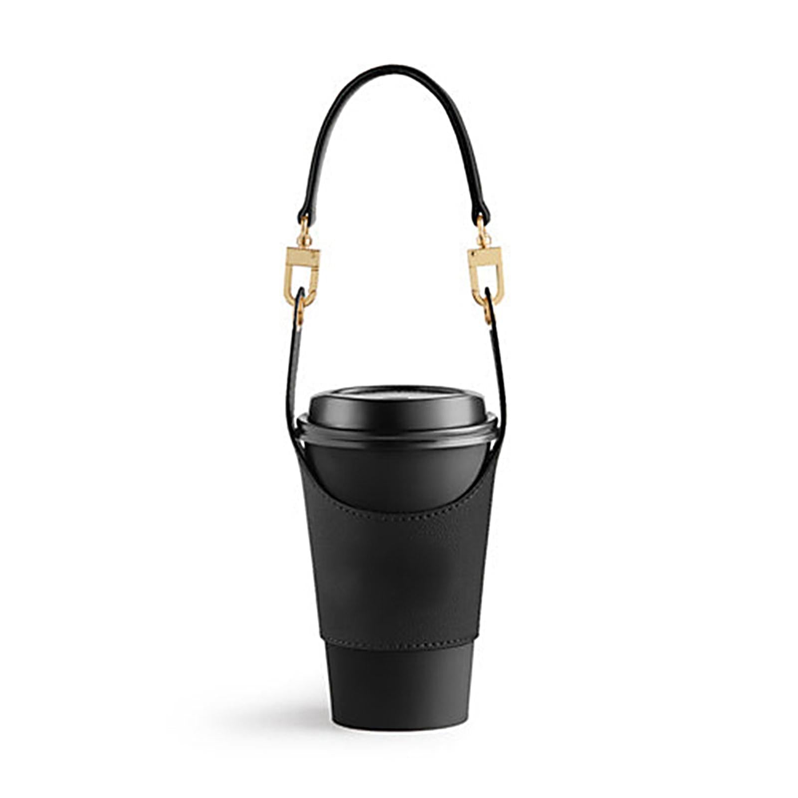 Water Bottle Holder Reusable Juice Carrier for Mountaineering Hiking Camping Black