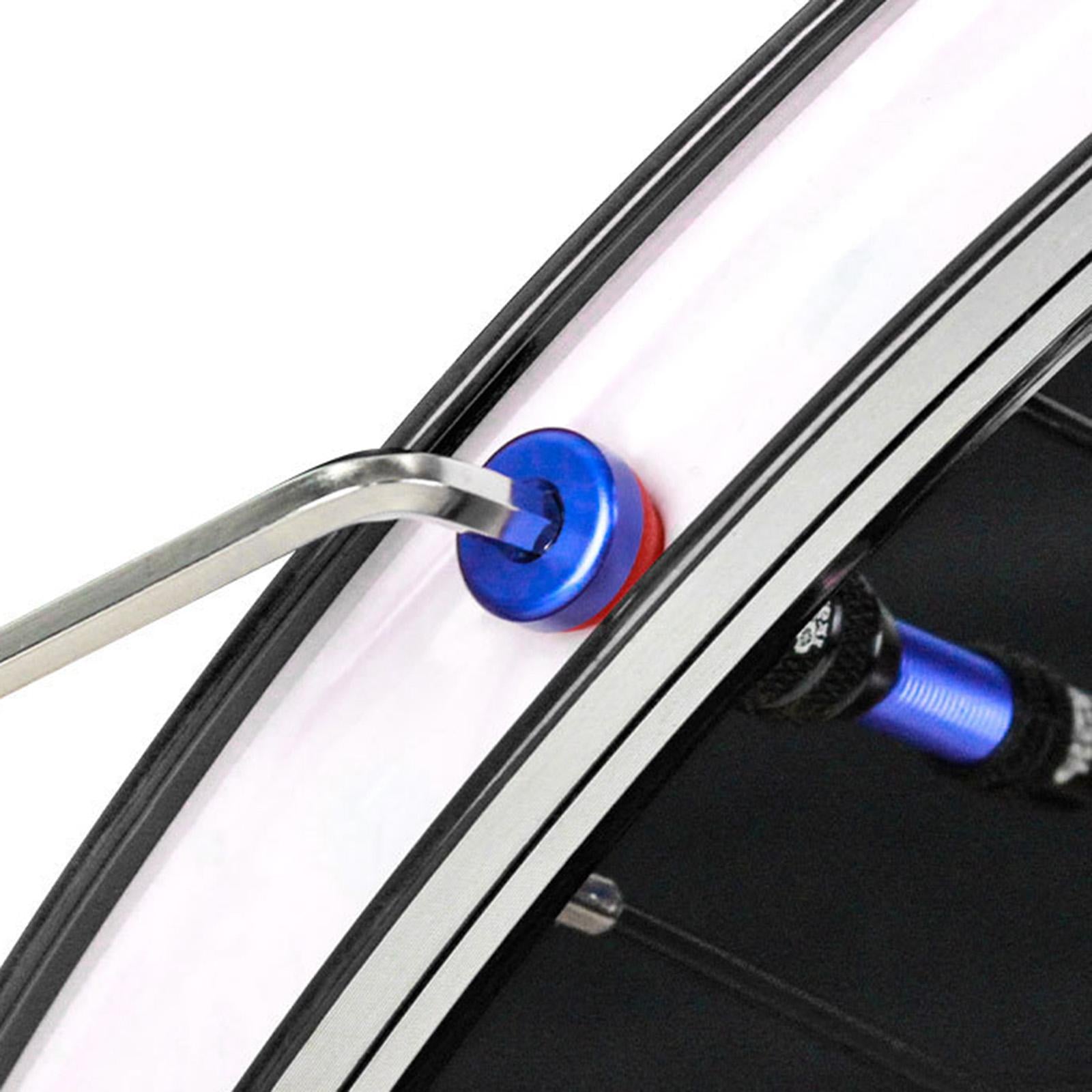 Aluminum Alloy Bike Tubeless Tire Valve Stem with Valve Caps Vacuum Tire Pad Rim Tape 35mm Blue