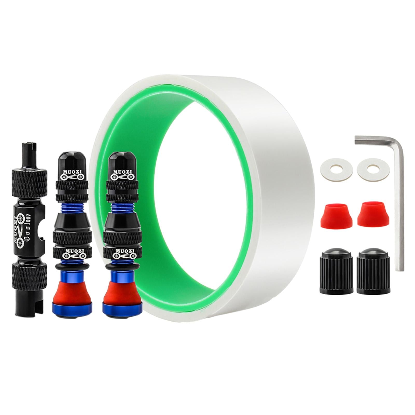 Tubeless Valve Stem Kit Durable Replacement Rim Bike Valves Stem Kit 29mm Tape Blue