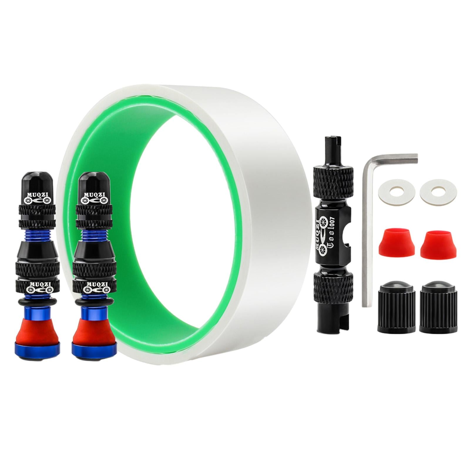 Tubeless Valve Stem Kit Durable Replacement Rim Bike Valves Stem Kit 29mm Tape Blue