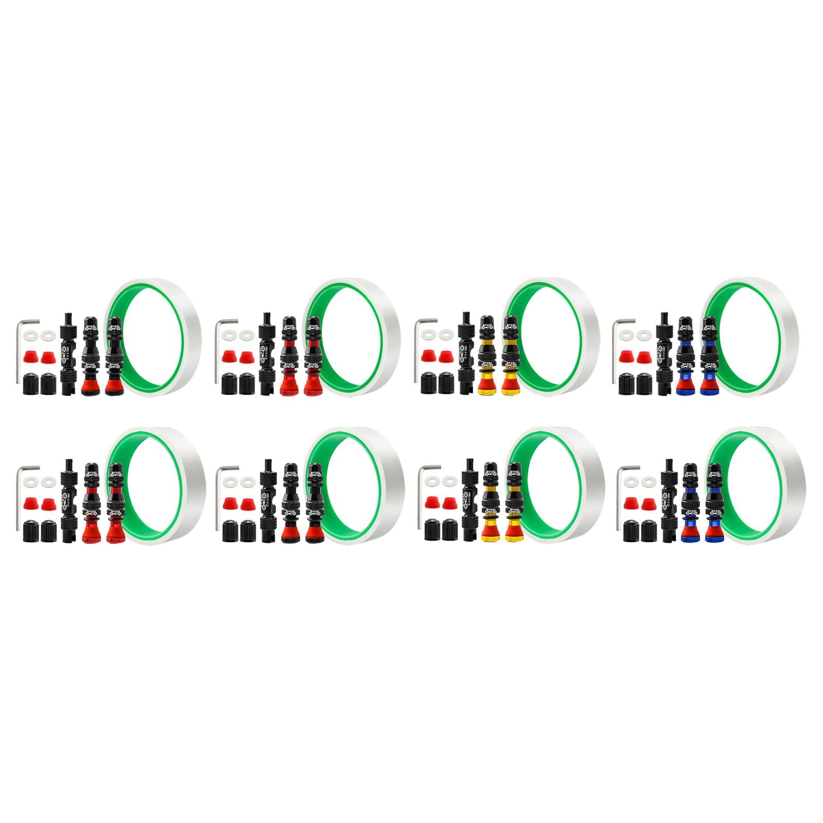 Aluminum Alloy 40mm Tubeless Tire Valve Stem with Valve Caps Vacuum Tire Pad Rim Tape 16mm Black