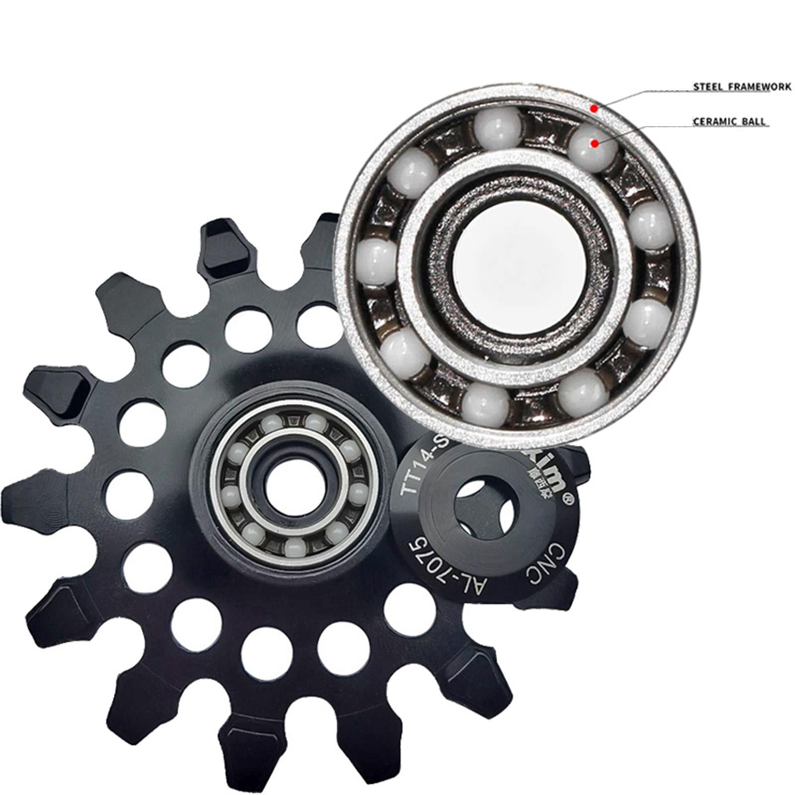 Bike Rear Derailleur Pulley Components Lightweight Easy Installation Bearing Black